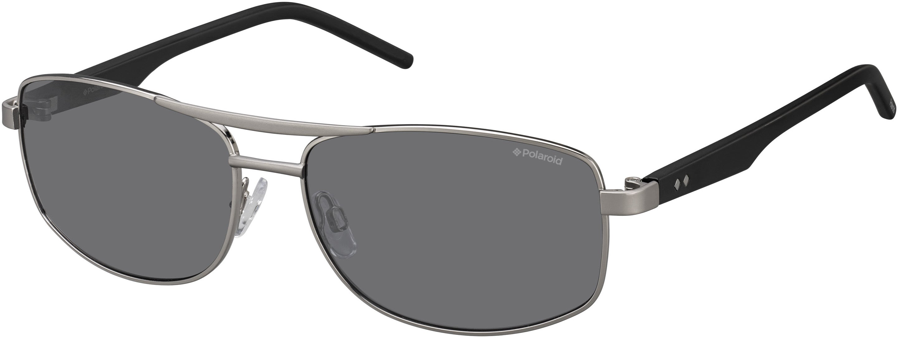 Polaroid Core Polaroid 2040/S Rectangular Sunglasses 0FAE-0FAE  Ruthenium Black (Y2 Gray Polarized)
