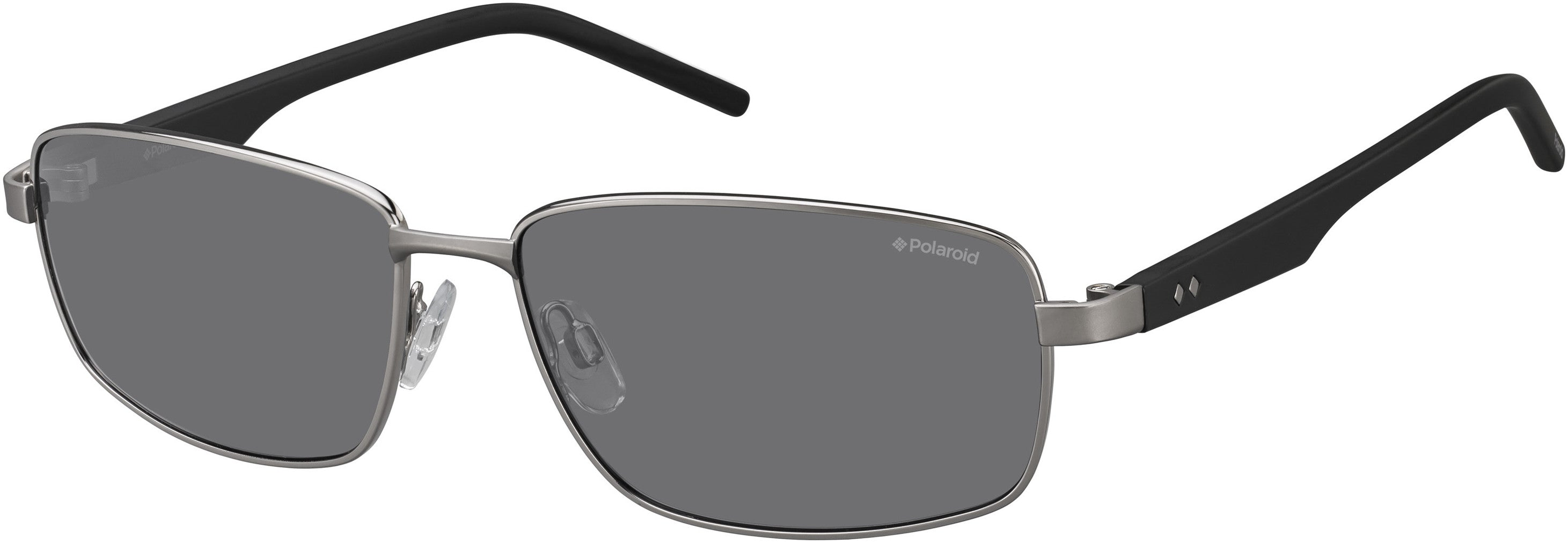 Polaroid Core Polaroid 2041/S Rectangular Sunglasses 0FAE-0FAE  Ruthenium Black (Y2 Gray Polarized)