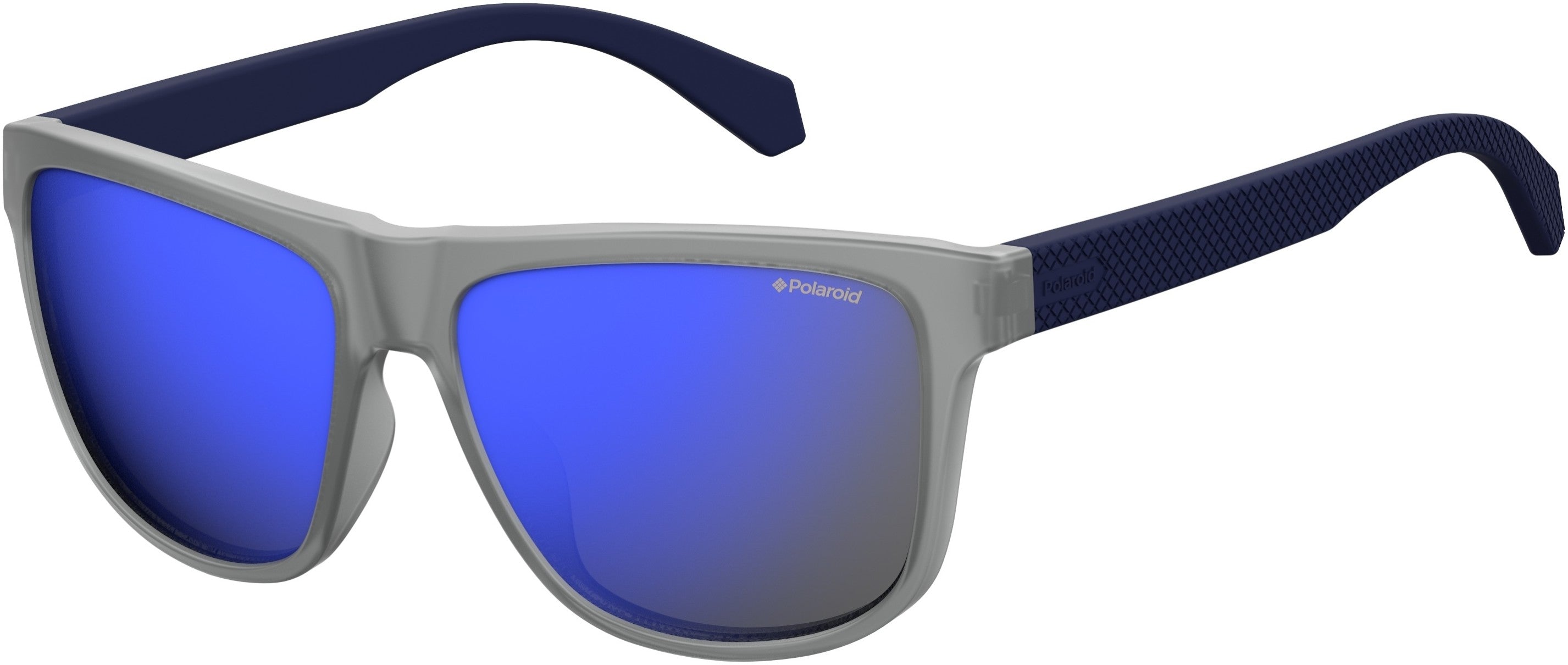 Polaroid Core Polaroid 2057/S Rectangular Sunglasses 0RCT-0RCT  Matte Blue (5X Blue Mirror Pz)