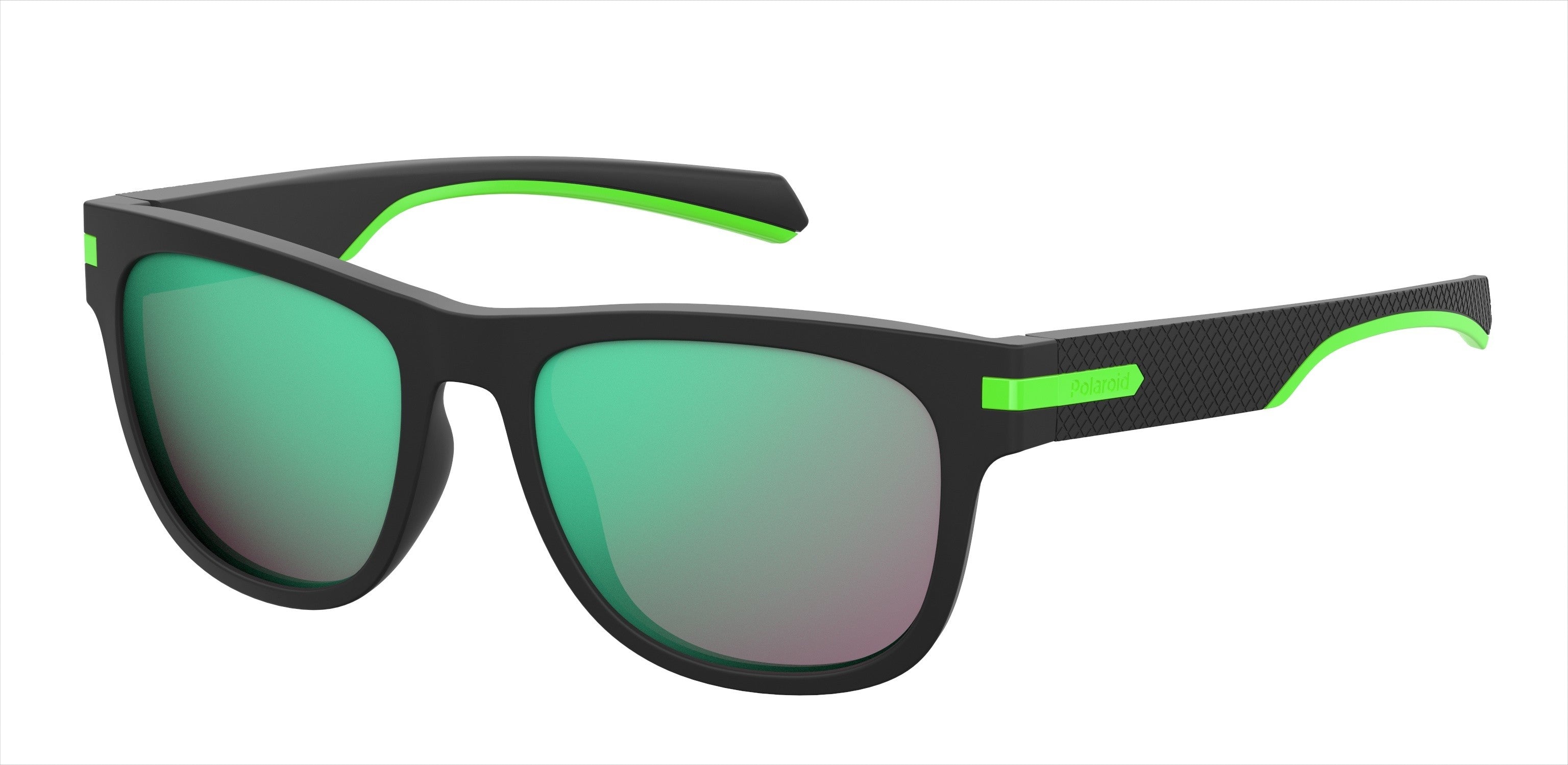 Polaroid Core Polaroid 2065/S Square Sunglasses 0003-0003  Matte Black (5Z Green Ml Pz)