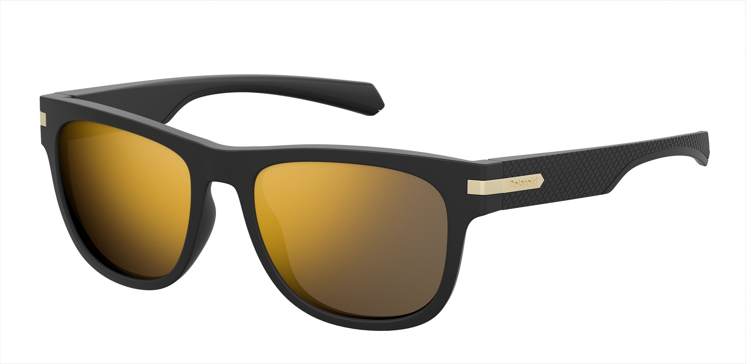 Polaroid Core Polaroid 2065/S Square Sunglasses 0I46-0I46  Black Gold (LM Gray Gold Mirror)