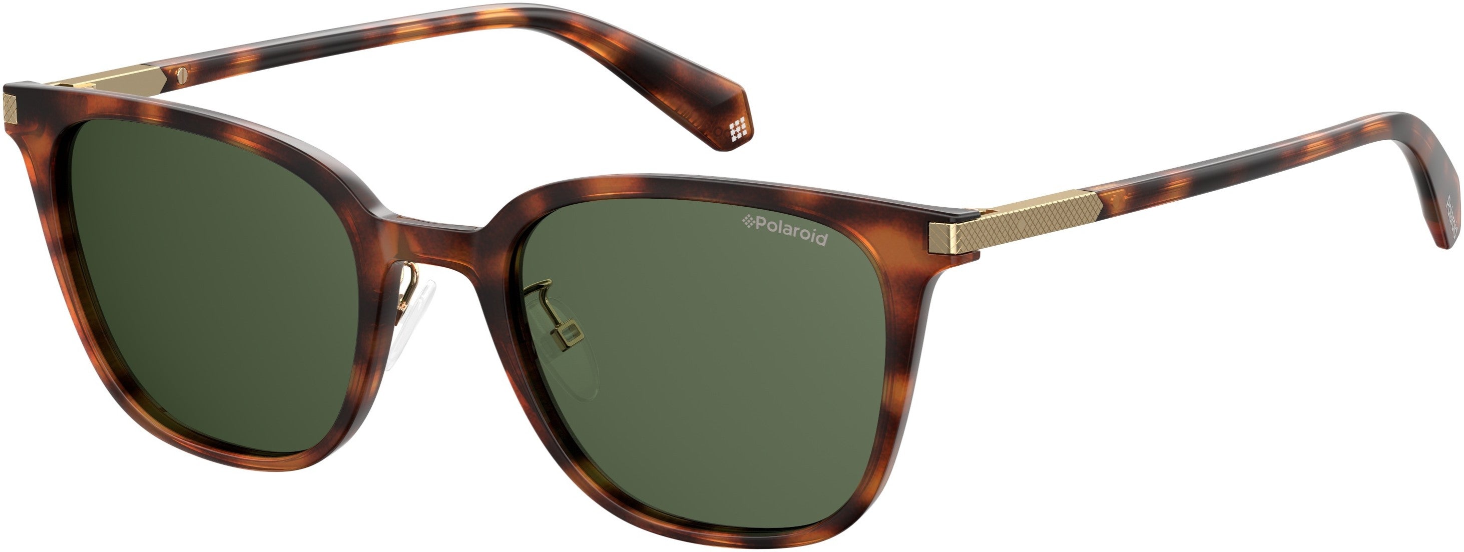 Polaroid Core Polaroid 2072/F/s/X Rectangular Sunglasses 0086-0086  Dark Havana (UC Green Polarized)