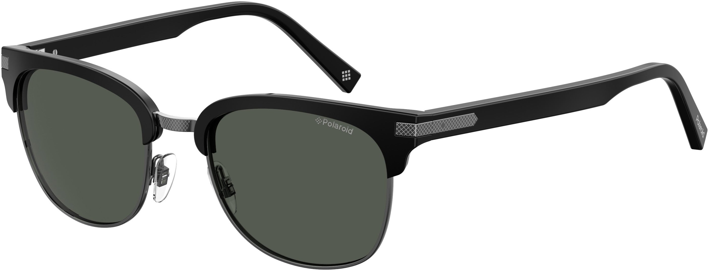 Polaroid Core Polaroid 2076/S Browline Sunglasses 0807-0807  Black (M9 Gray Pz)