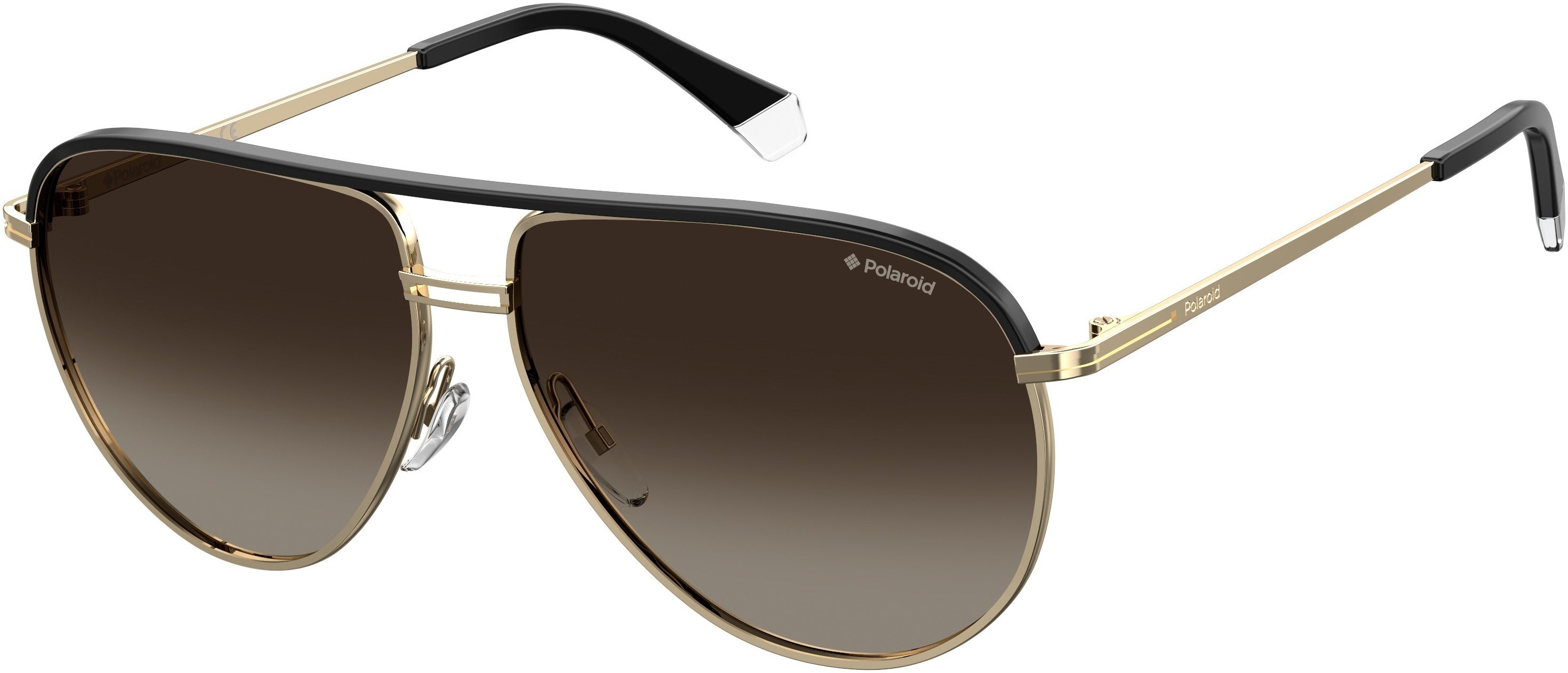 Polaroid Core Polaroid 2089/S/X Aviator Sunglasses 001Q-001Q  Gold Brown (LA Brown Gradient Polz)