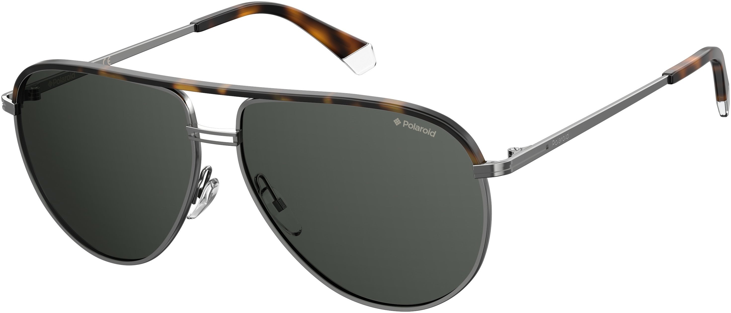 Polaroid Core Polaroid 2089/S/X Aviator Sunglasses 031Z-031Z  Ruthenium Havana (M9 Gray Pz)