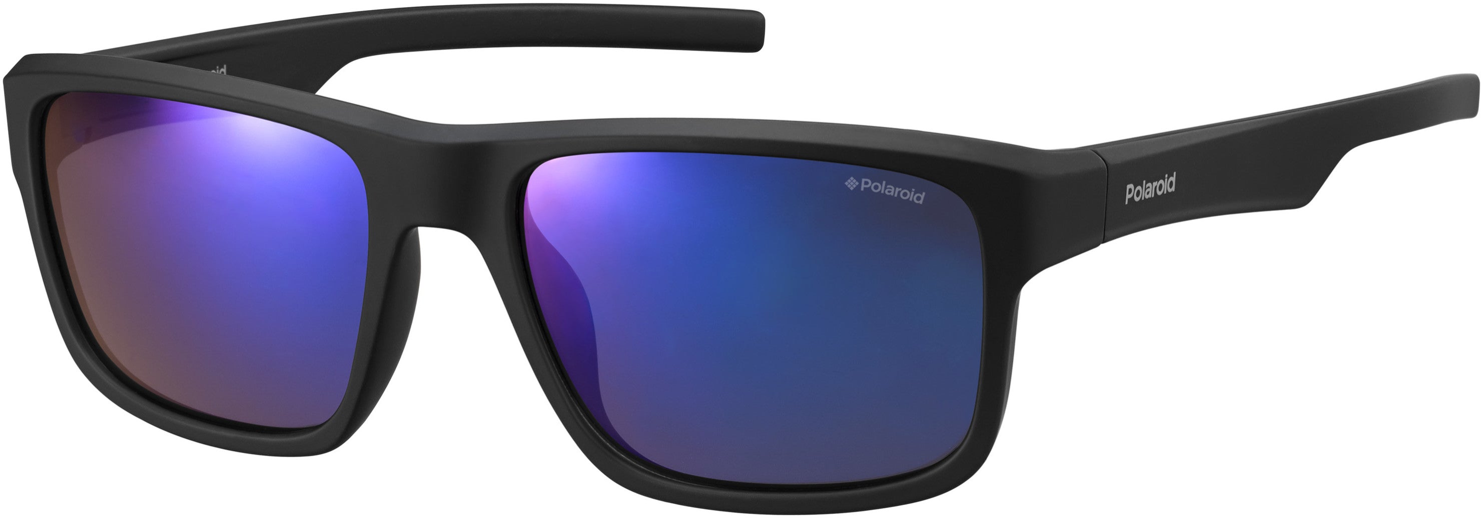 Polaroid Core Polaroid 3018/S Rectangular Sunglasses 0DL5-0DL5  Matte Black (JY Blue Ml Pz)