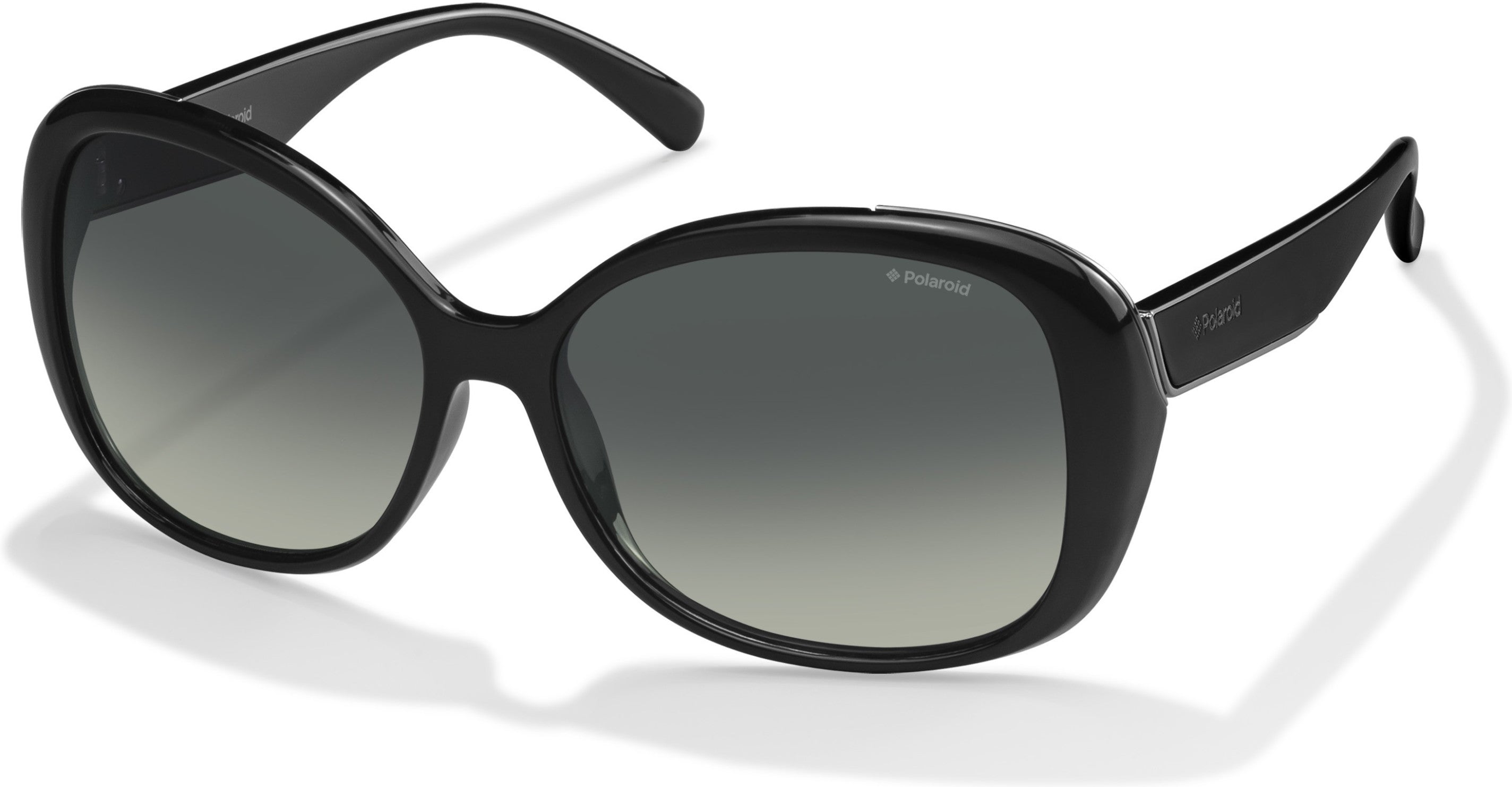 Polaroid Core Polaroid 4023/S Rectangular Sunglasses 0D28-0D28  Shiny Black (LB Green Gradient Pol)