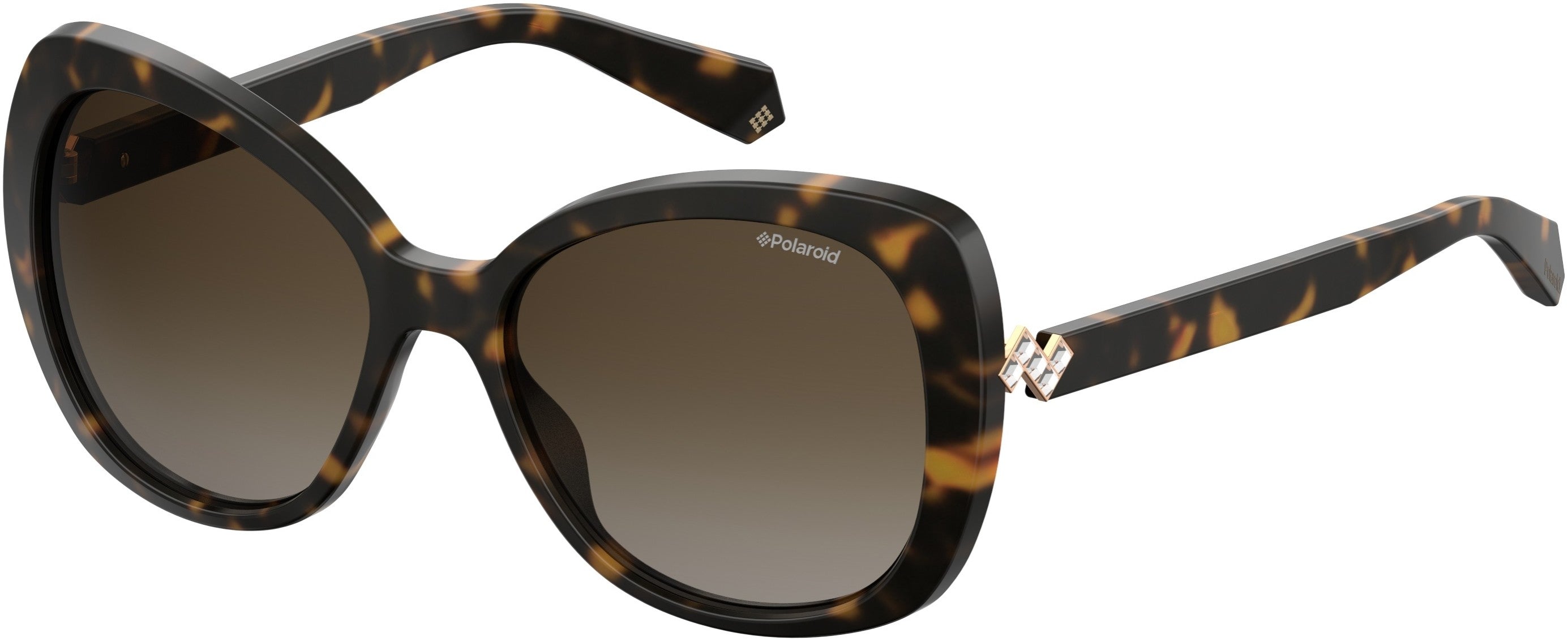 Polaroid Core Polaroid 4063/S/X Square Sunglasses 0086-0086  Dark Havana (LA Brown Gradient Polz)