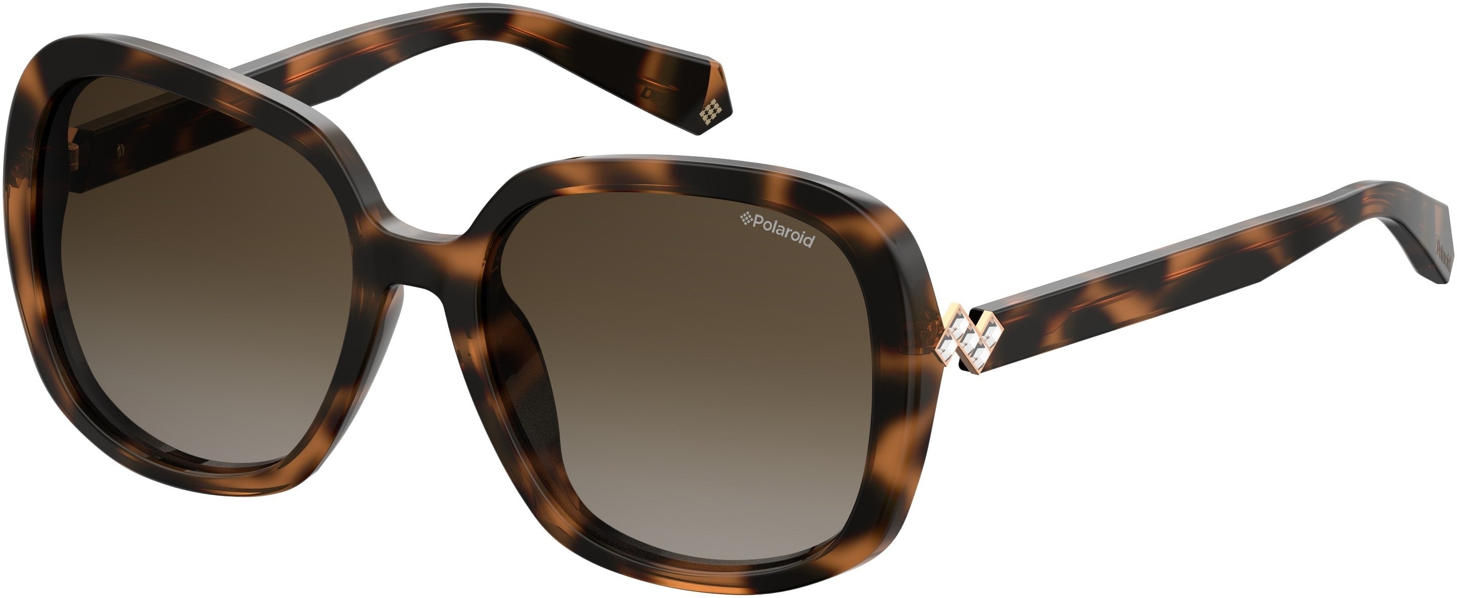 Polaroid Core Polaroid 4064/F/s/X Square Sunglasses 0086-0086  Dark Havana (LA Brown Gradient Polz)