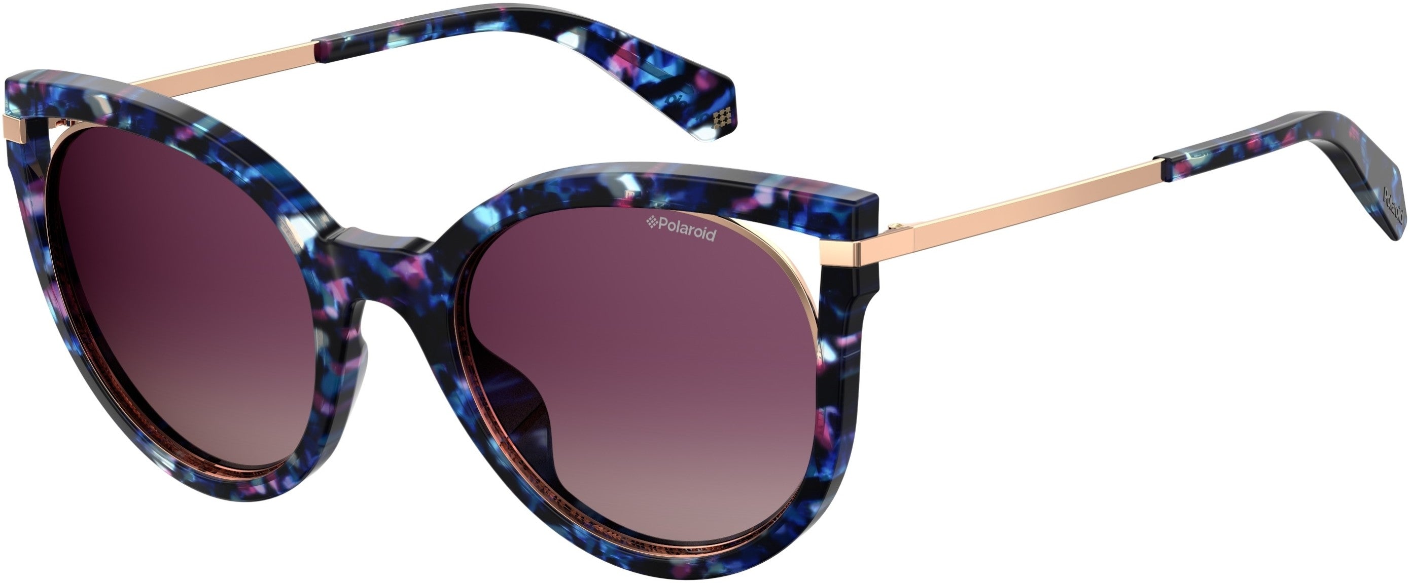 Polaroid Core Polaroid 4067/S Oval Modified Sunglasses 0JBW-0JBW  Blue Havana (JR Burgundy Gradient)