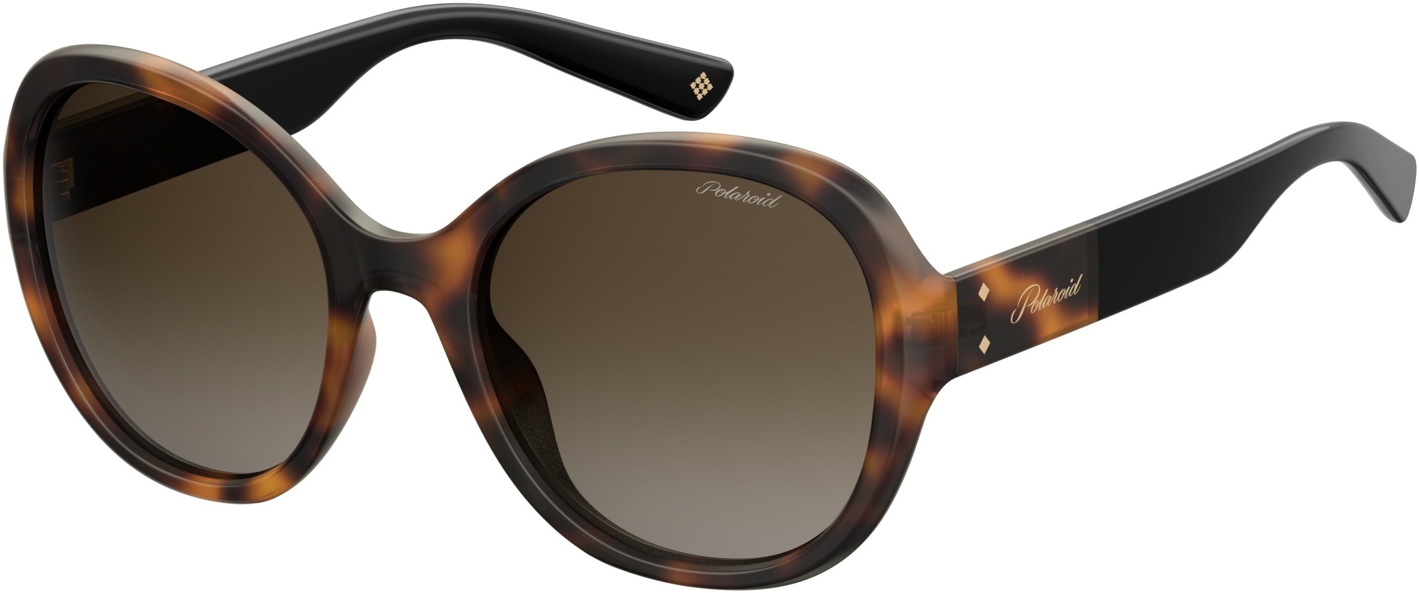 Polaroid Core Polaroid 4073/S Oval Modified Sunglasses 0086-0086  Dark Havana (LA Brown Gradient Polz)