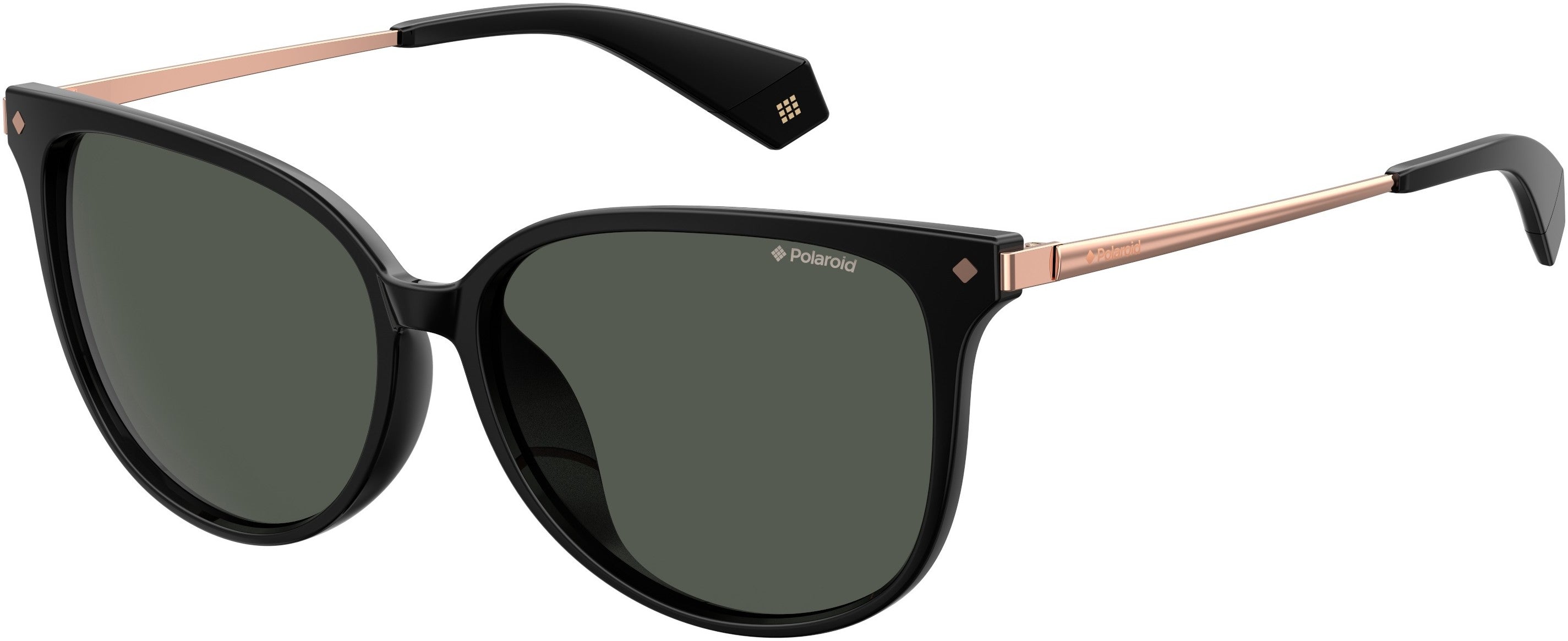 Polaroid Core Polaroid 4076/F/S Square Sunglasses 0807-0807  Black (M9 Gray Pz)