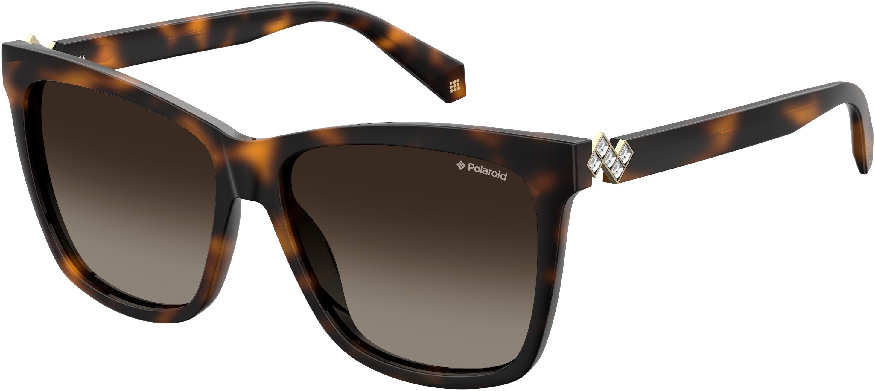 Polaroid Core Polaroid 4078/S/X Square Sunglasses 0086-0086  Dark Havana (LA Brown Gradient Polz)