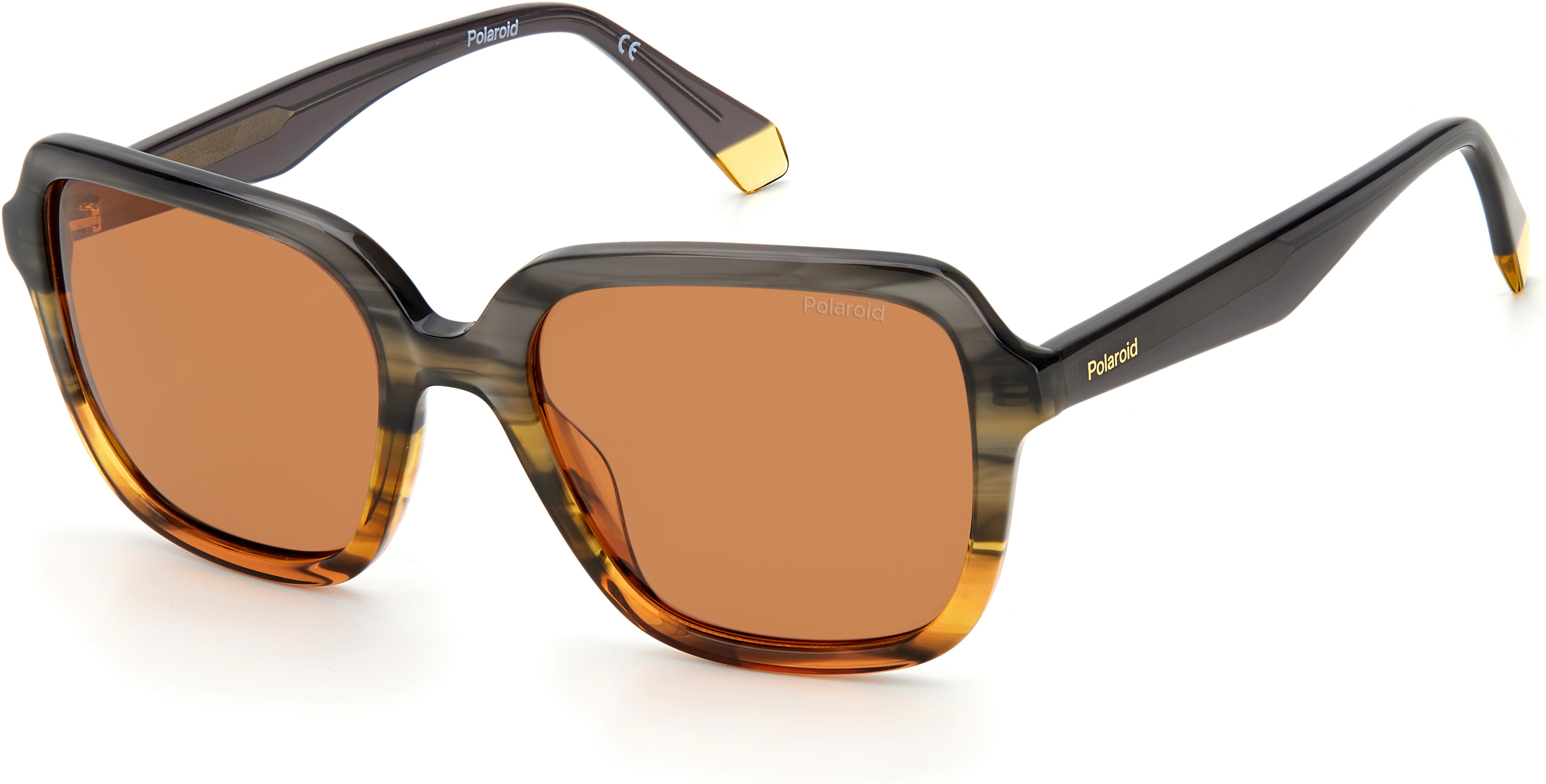 Polaroid Core Polaroid 4095/S/X Square Sunglasses 0M9L-0M9L  Gray Orange (HE Copper Polarized)