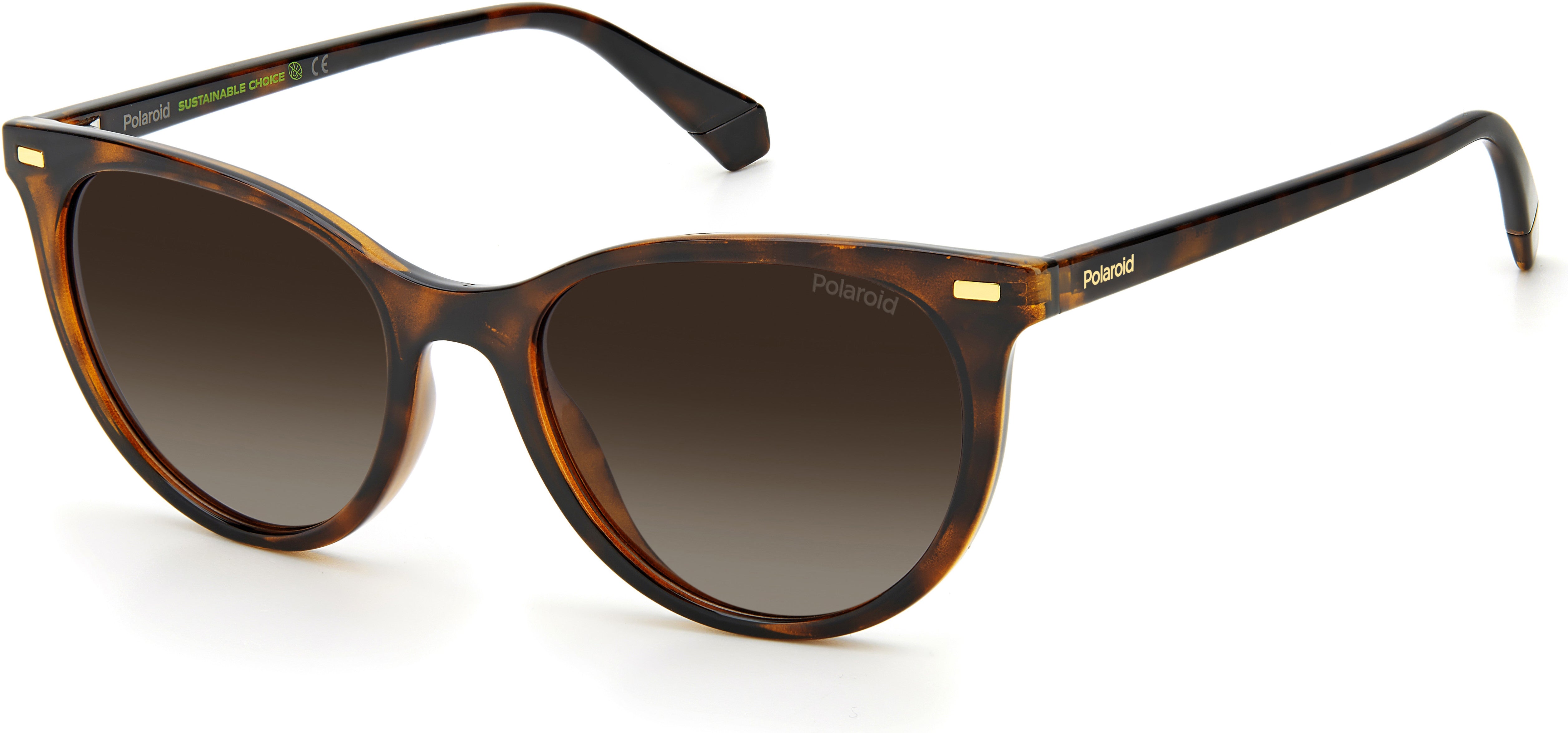 Polaroid Core Polaroid 4107/S Cat Eye/butterfly Sunglasses 0086-0086  Dark Havana (LA Brown Gradient Polz)