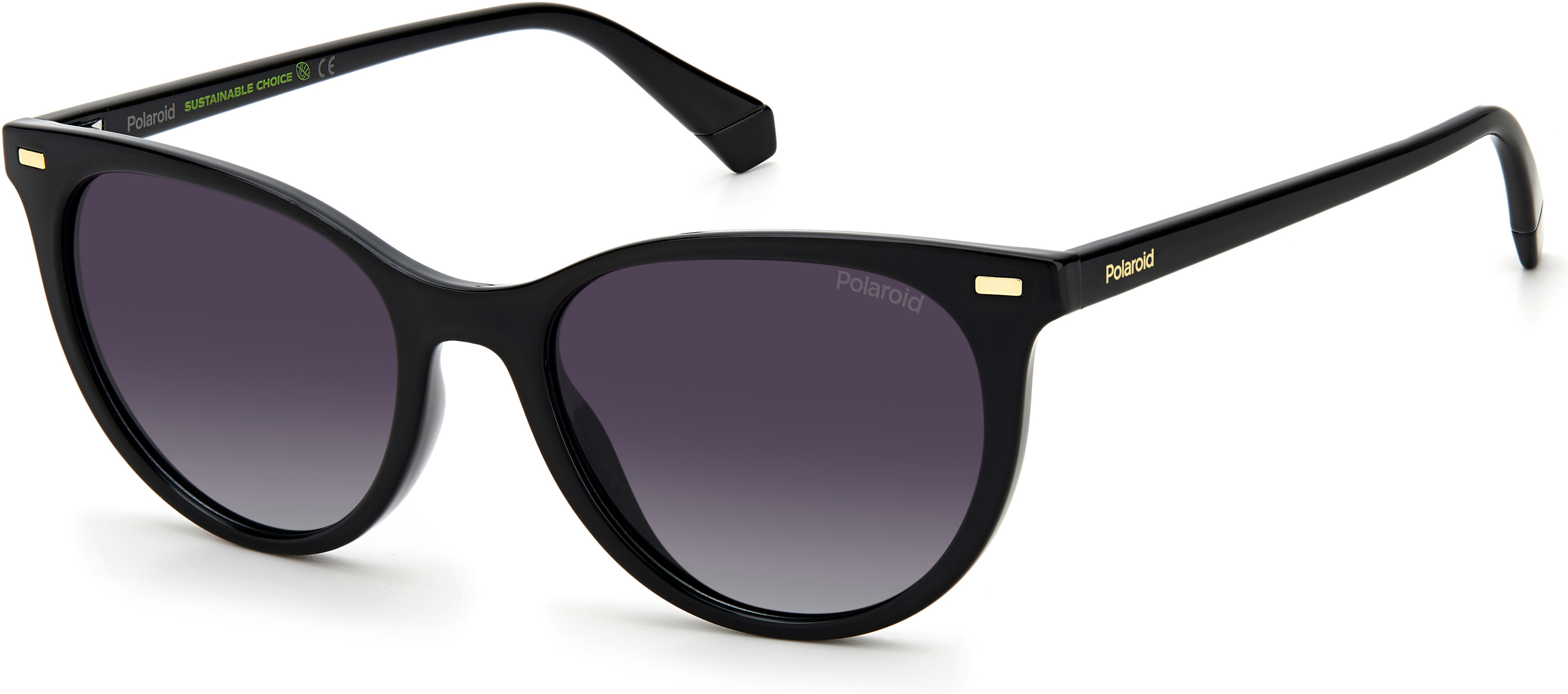 Polaroid Core Polaroid 4107/S Cat Eye/butterfly Sunglasses 0807-0807  Black (WJ Gray Sf Pz)