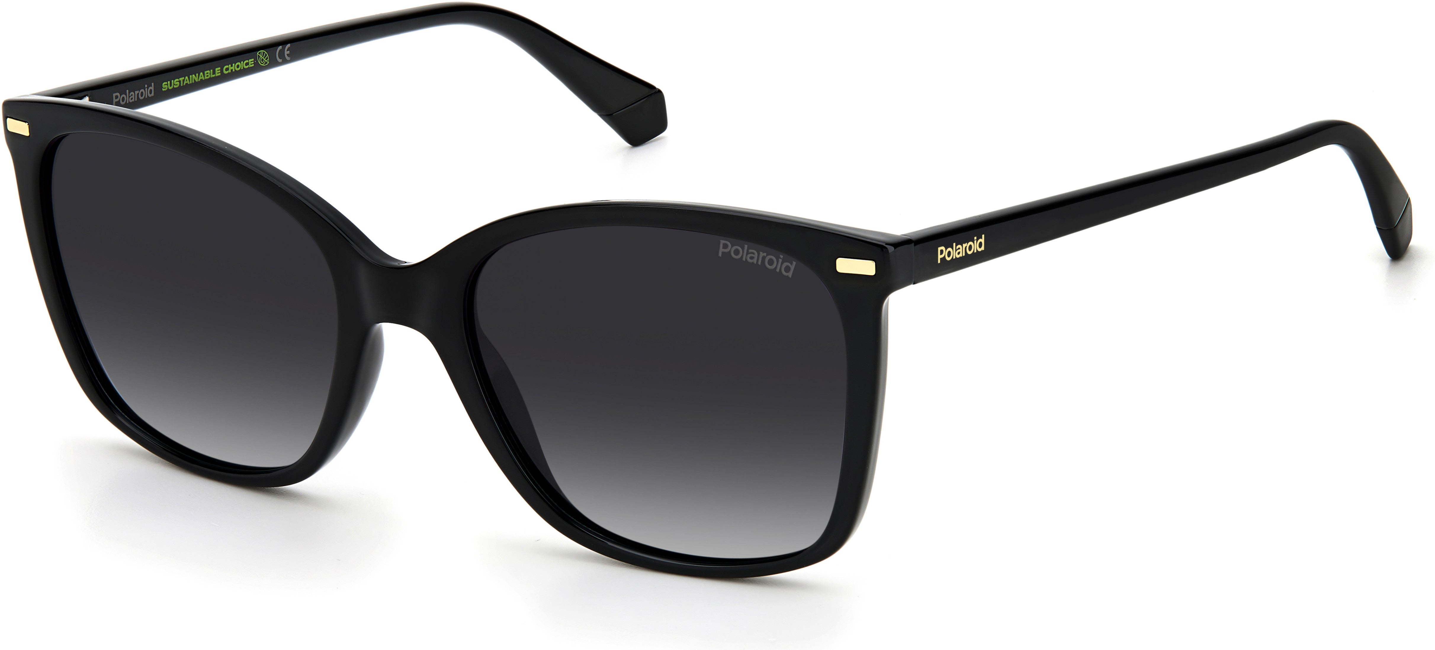 Polaroid Core Polaroid 4108/S Square Sunglasses 0807-0807  Black (WJ Gray Sf Pz)