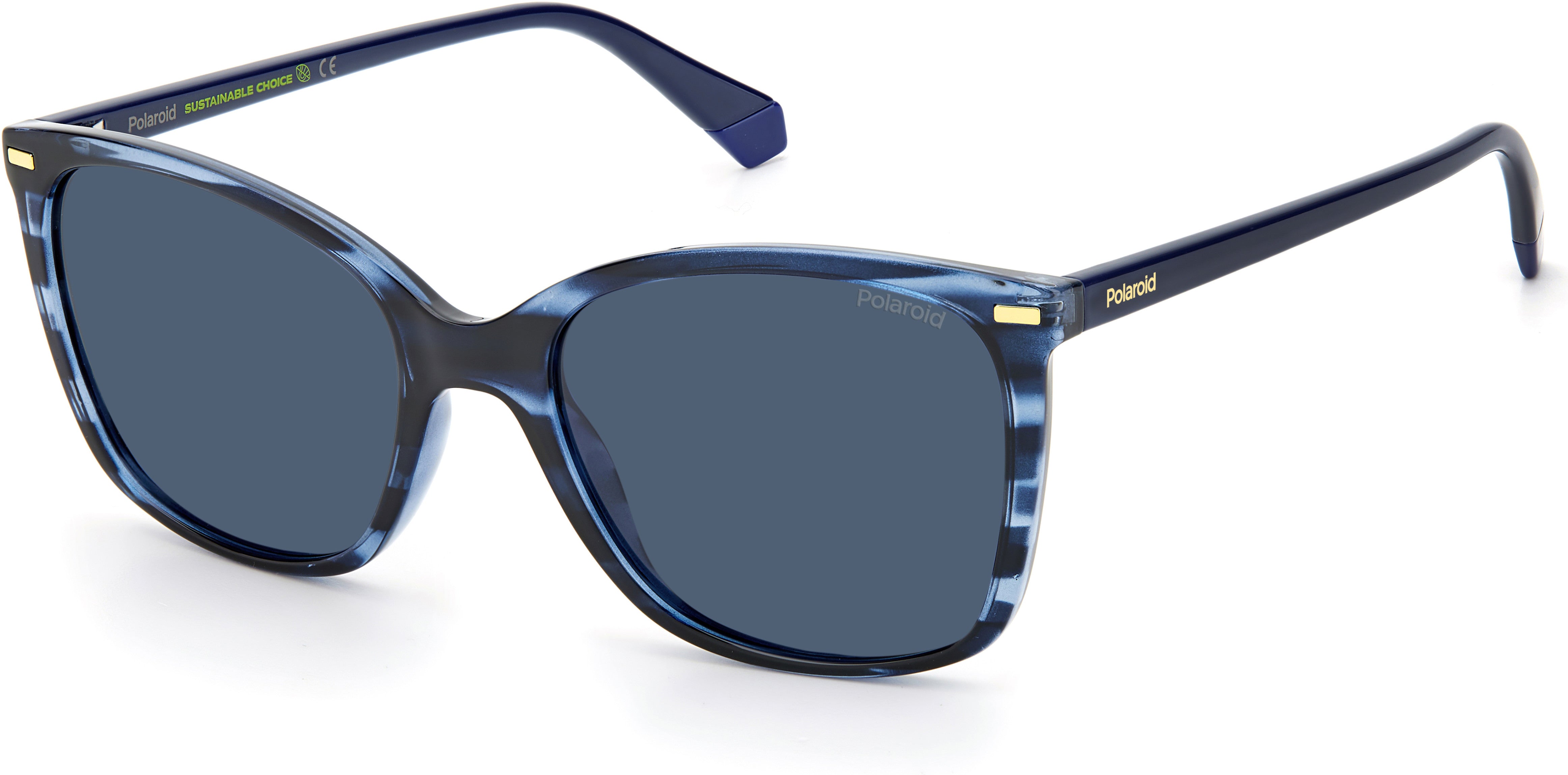 Polaroid Core Polaroid 4108/S Square Sunglasses 0JBW-0JBW  Blue Havana (C3 Blue Polarized)