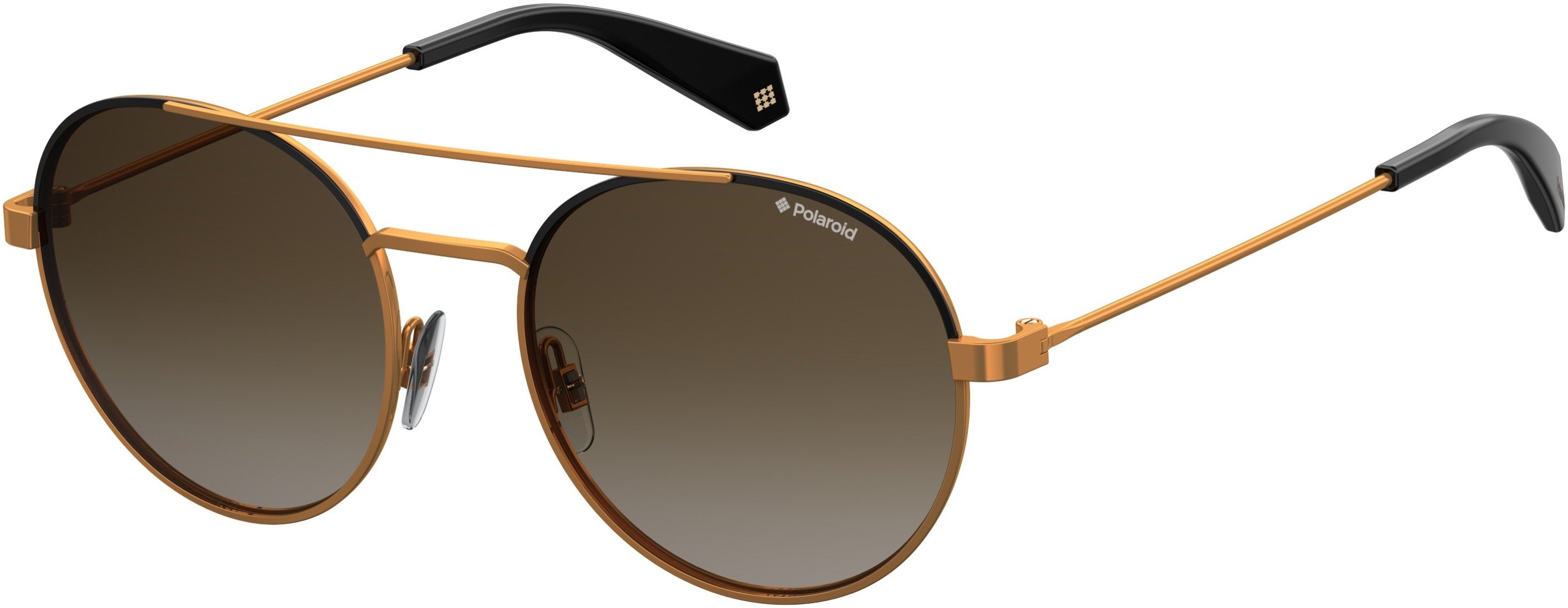 Polaroid Core Polaroid 6056 Oval Modified Sunglasses 0YYC-0YYC  Blgd Bronze (LA Brown Gradient Polz)