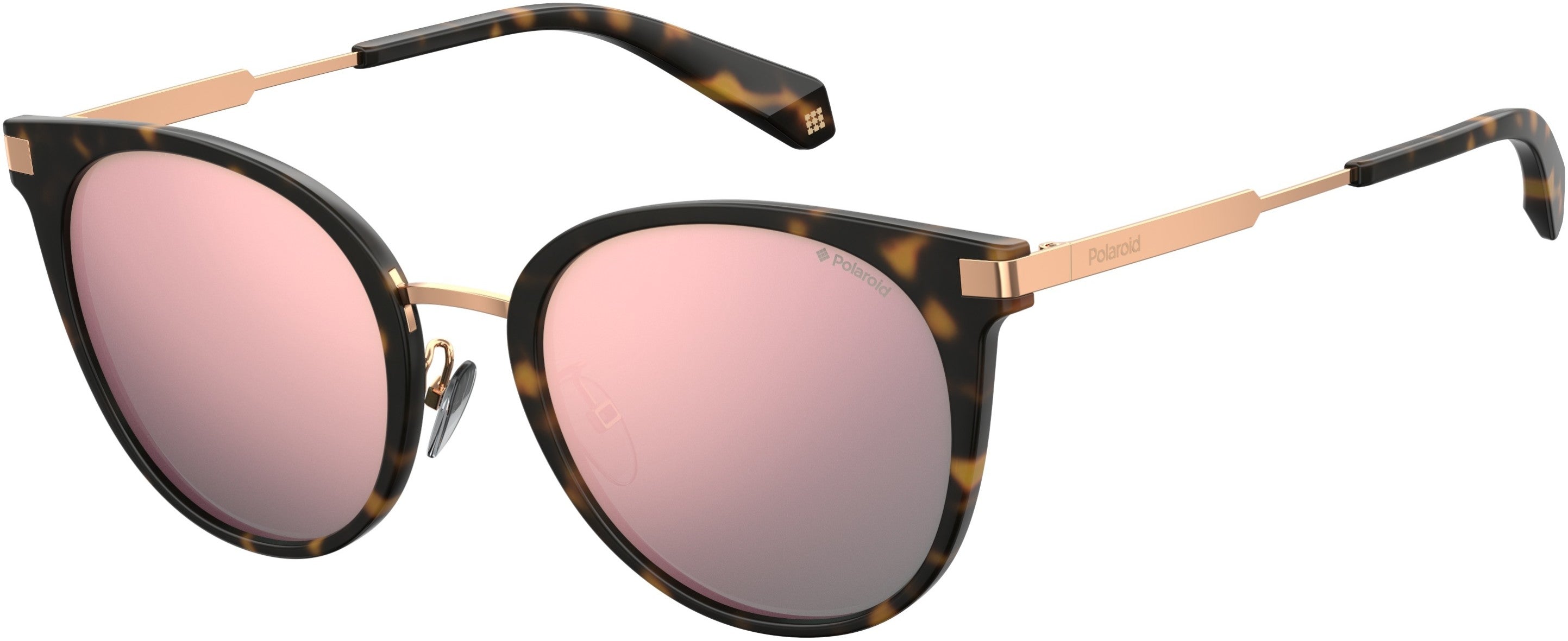 Polaroid Core Polaroid 6061/F/S Oval Modified Sunglasses 0086-0086  Dark Havana (0J Rose Gold Ml)