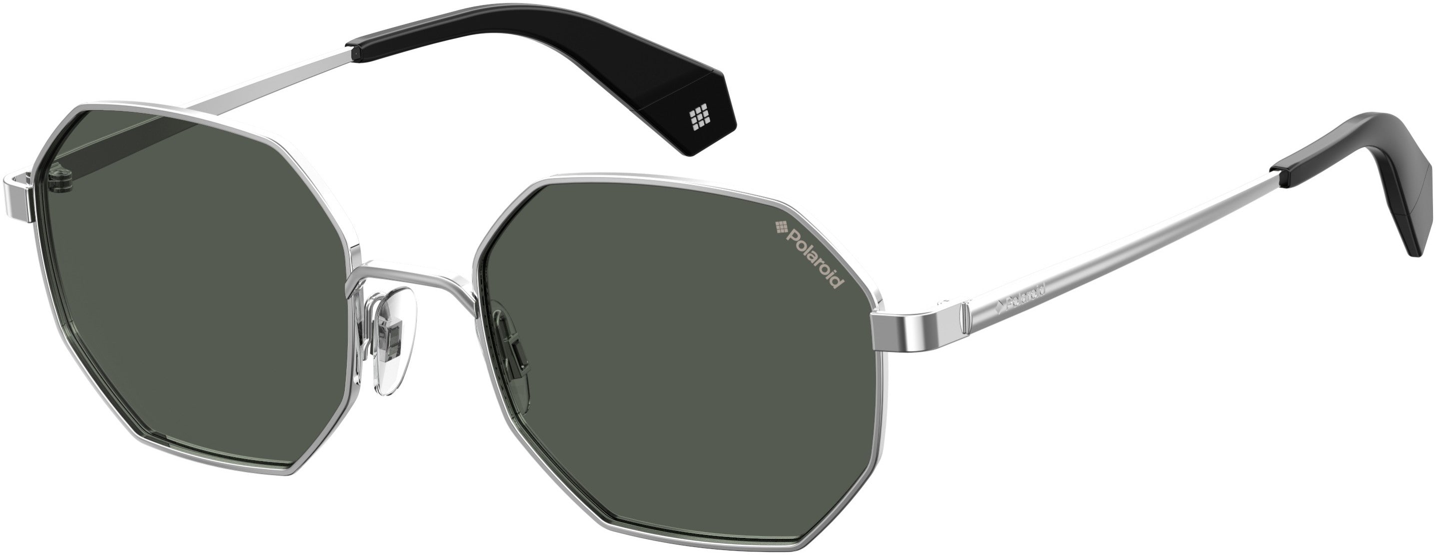 Polaroid Core Polaroid 6067/S Special Shape Sunglasses 079D-079D  Silver Black (M9 Gray Pz)