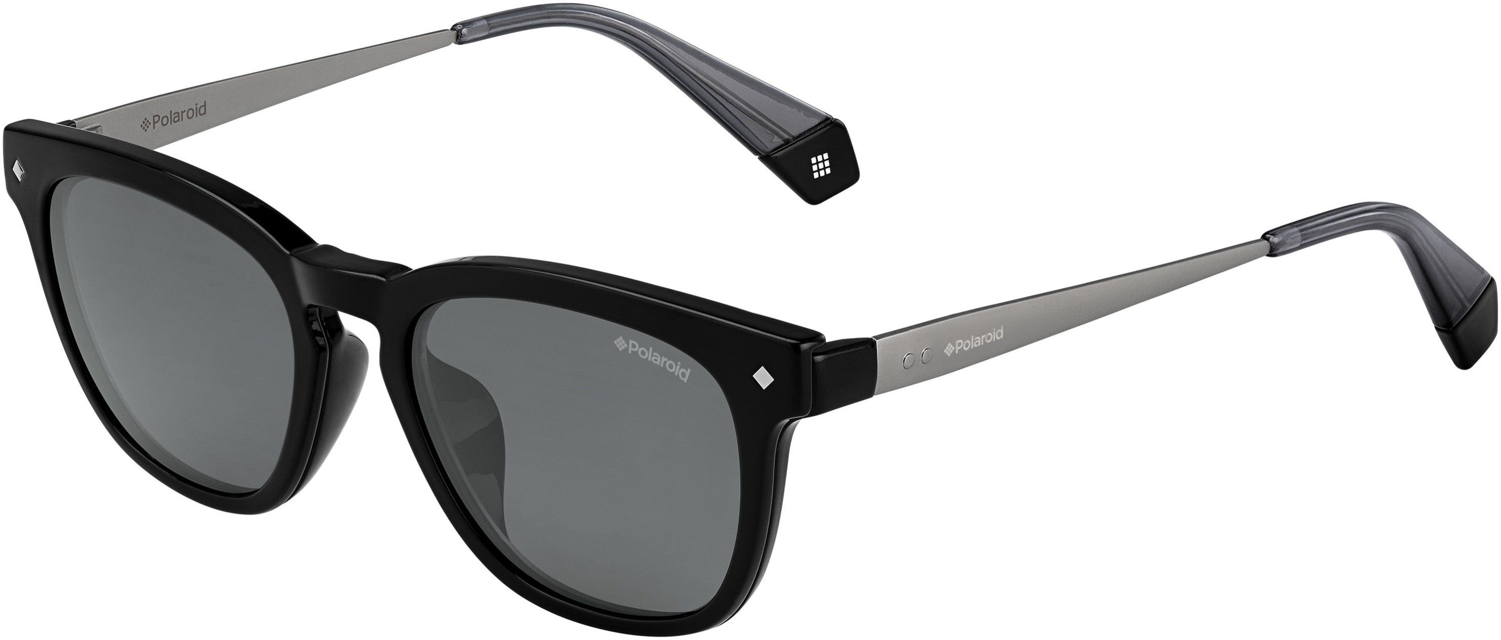 Polaroid Core Polaroid 6080/G/cs Square Sunglasses 008A-008A  Black Gray (M9 Gray Pz)