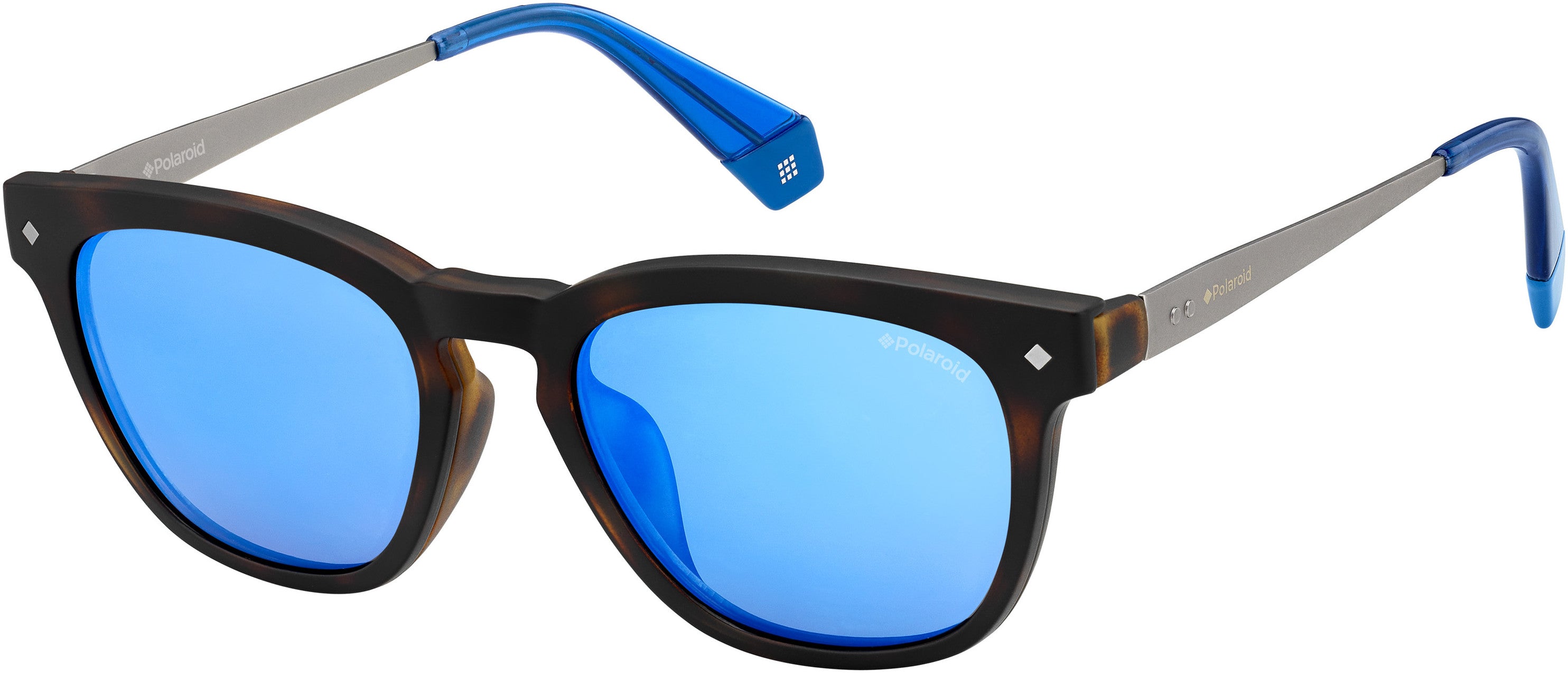 Polaroid Core Polaroid 6080/G/cs Square Sunglasses 0IPR-0IPR  Havana Blue (5X Blue Mirror Pz)