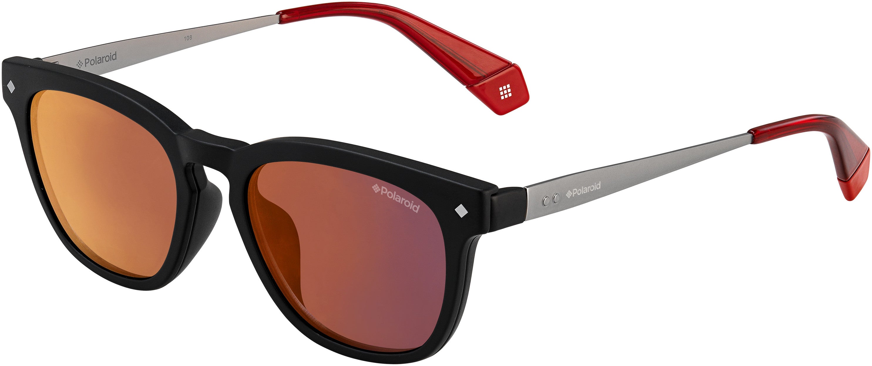 Polaroid Core Polaroid 6080/G/cs Square Sunglasses 0OIT-0OIT  Black Redgd (OZ Red Ml Pz)
