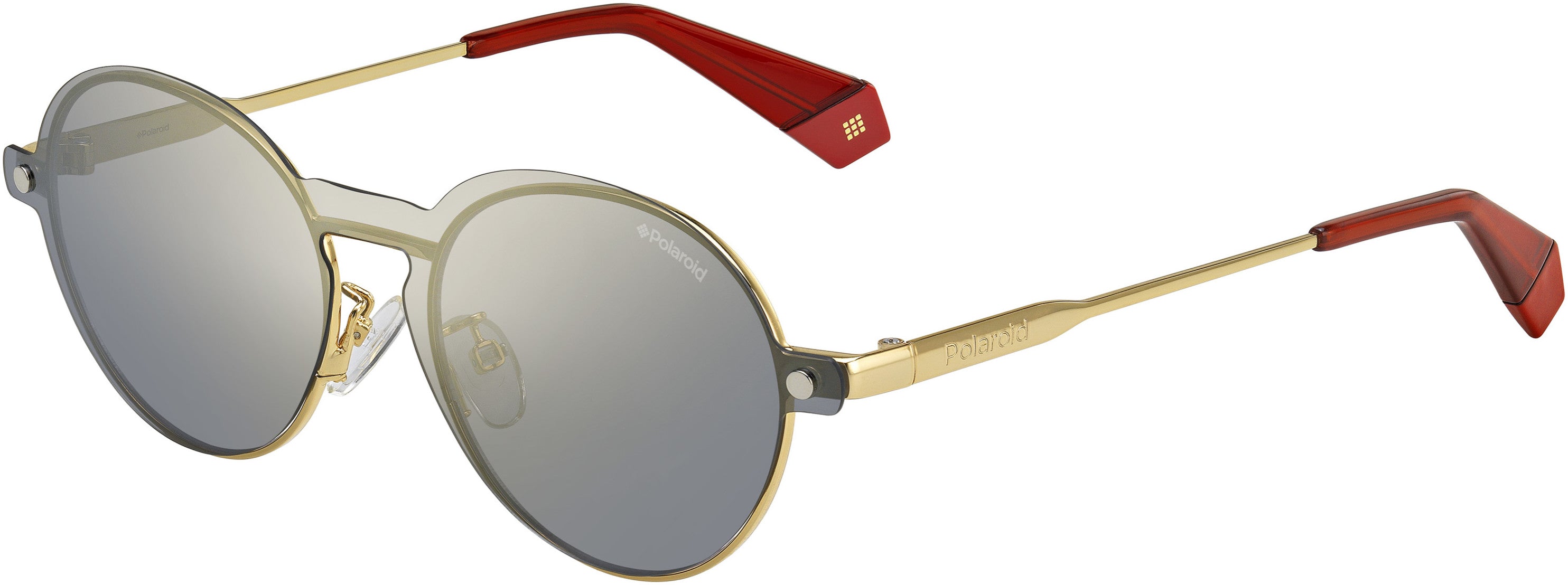 Polaroid Core Polaroid 6082/G/cs Oval Modified Sunglasses 0J5G-0J5G  Gold (LM Gray Gold Mirror)