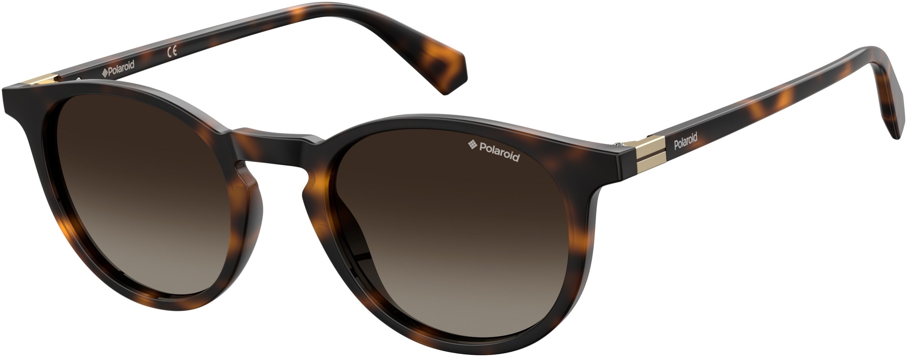 Polaroid Core Polaroid 6102/S/X Oval Modified Sunglasses 0086-0086  Dark Havana (LA Brown Gradient Polz)