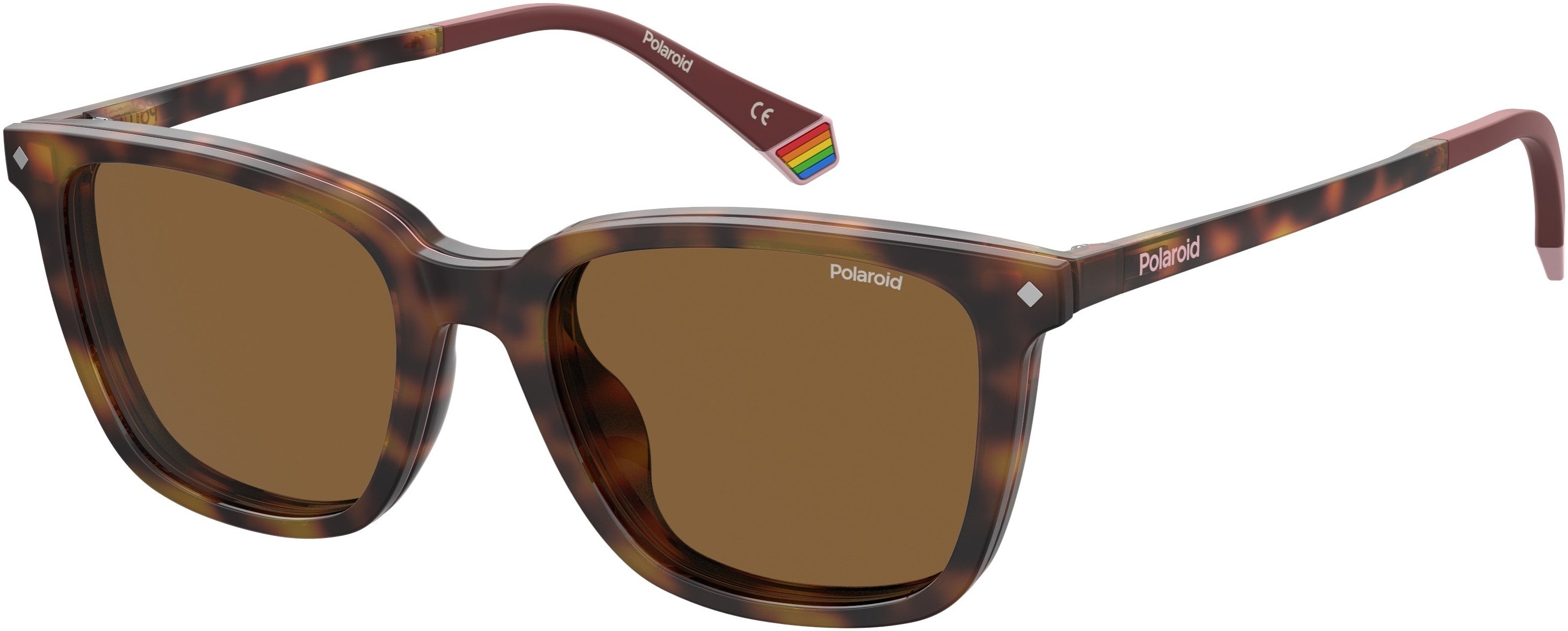 Polaroid Core Polaroid 6136/cs Square Sunglasses 0086-0086  Dark Havana (SP Bronze Pz)