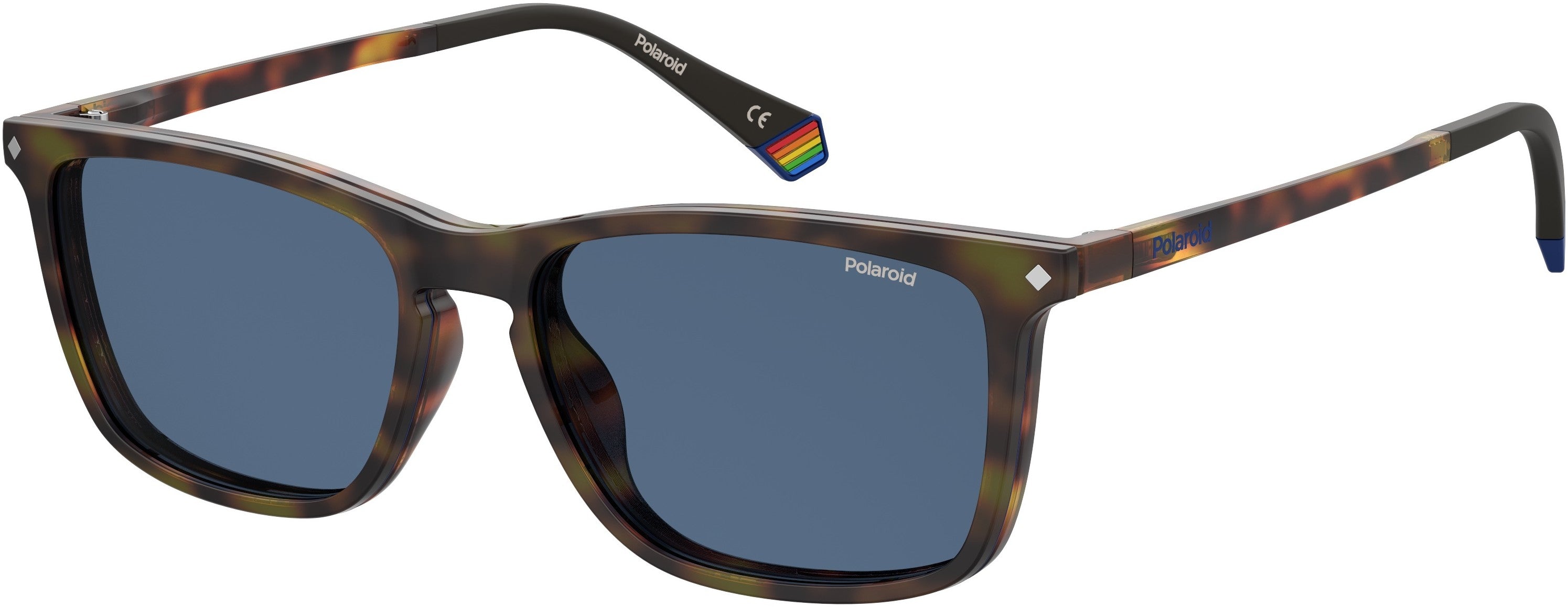 Polaroid Core Polaroid 6139/cs Rectangular Sunglasses 0086-0086  Dark Havana (C3 Blue Polarized)