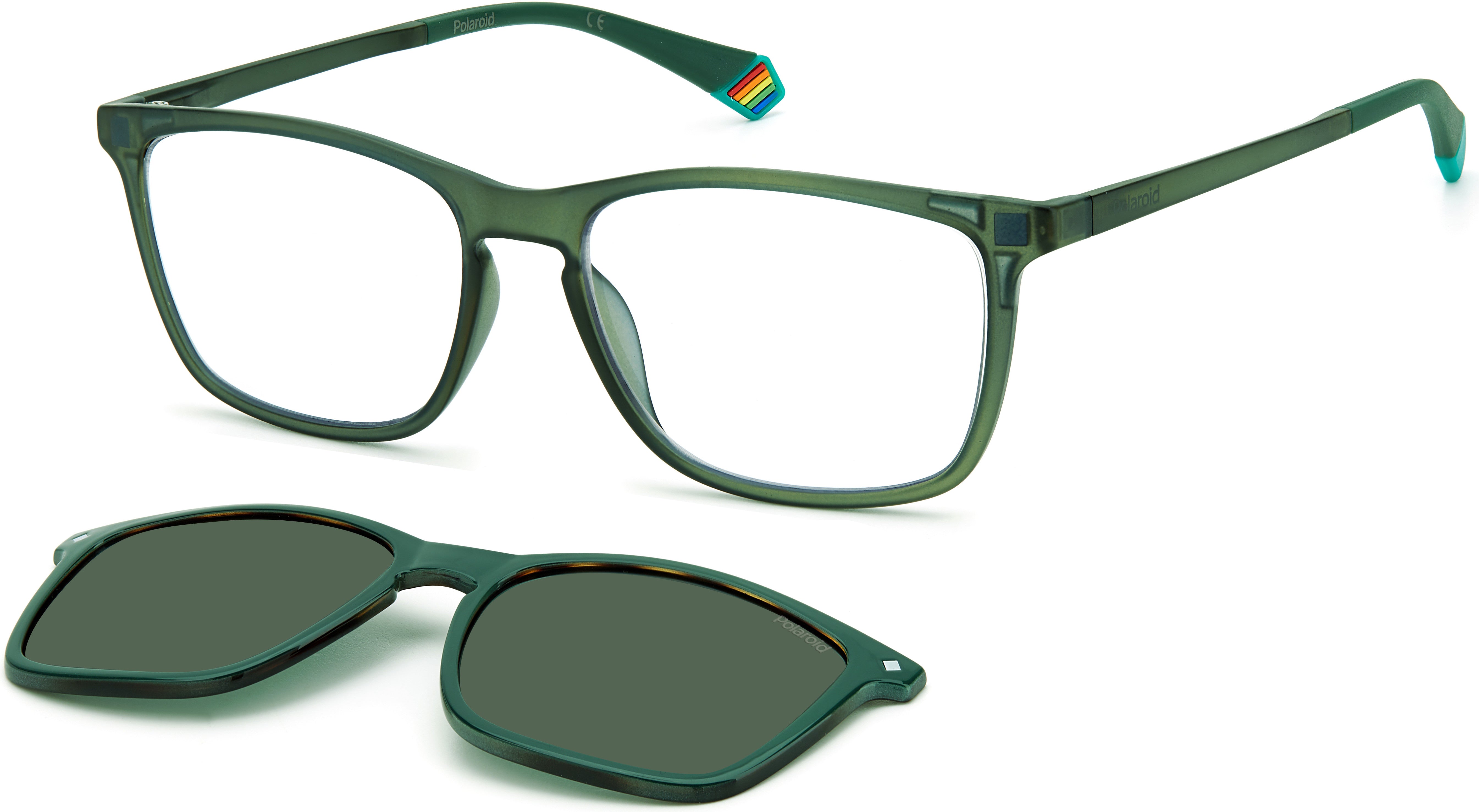 Polaroid Core Polaroid 6139/cs Rectangular Sunglasses 01ED-01ED  Green (UC Green Polarized)