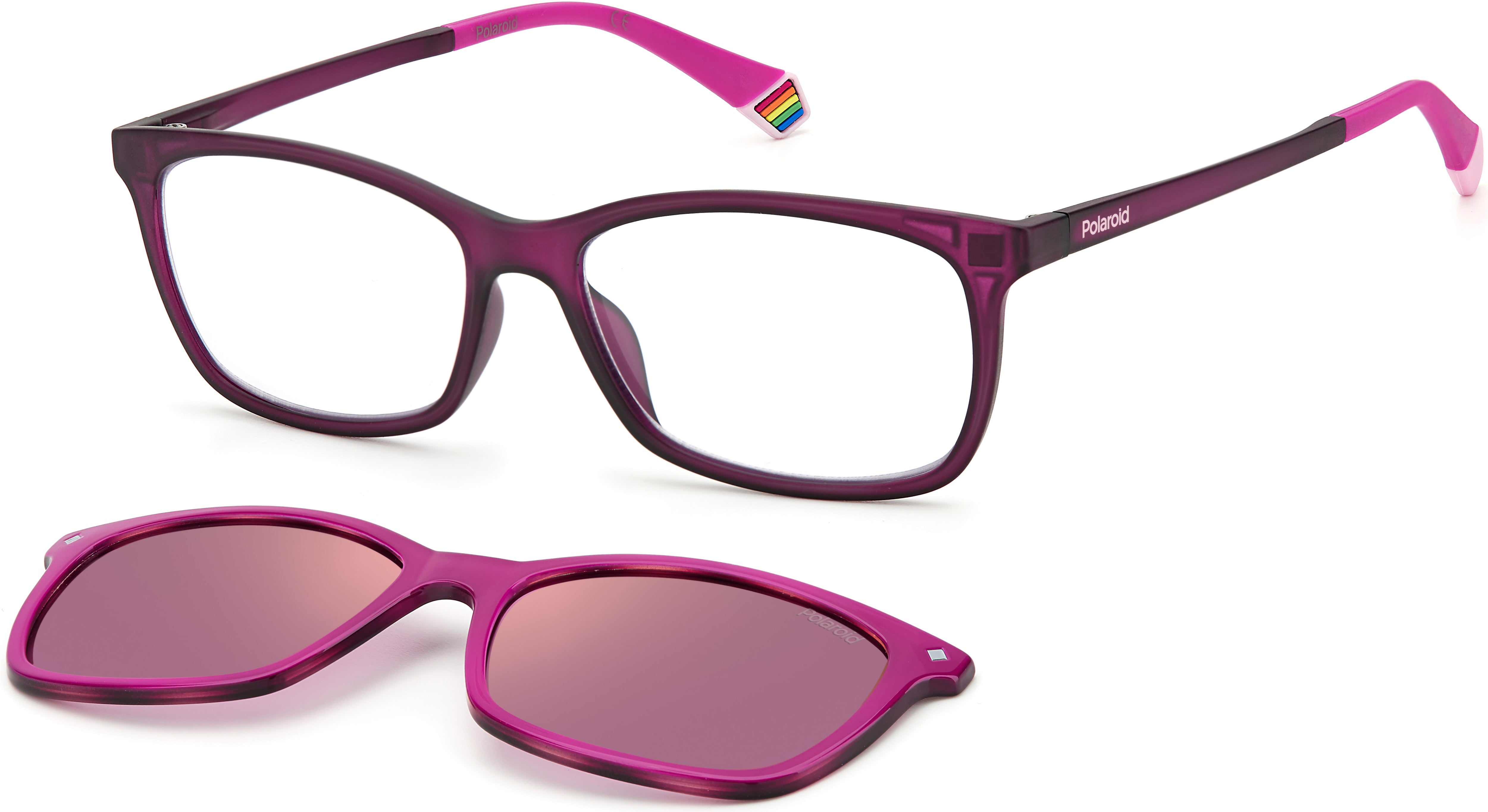 Polaroid Core Polaroid 6140/cs Rectangular Sunglasses 035J-035J  Pink (A2 Gold Mirror Pz)