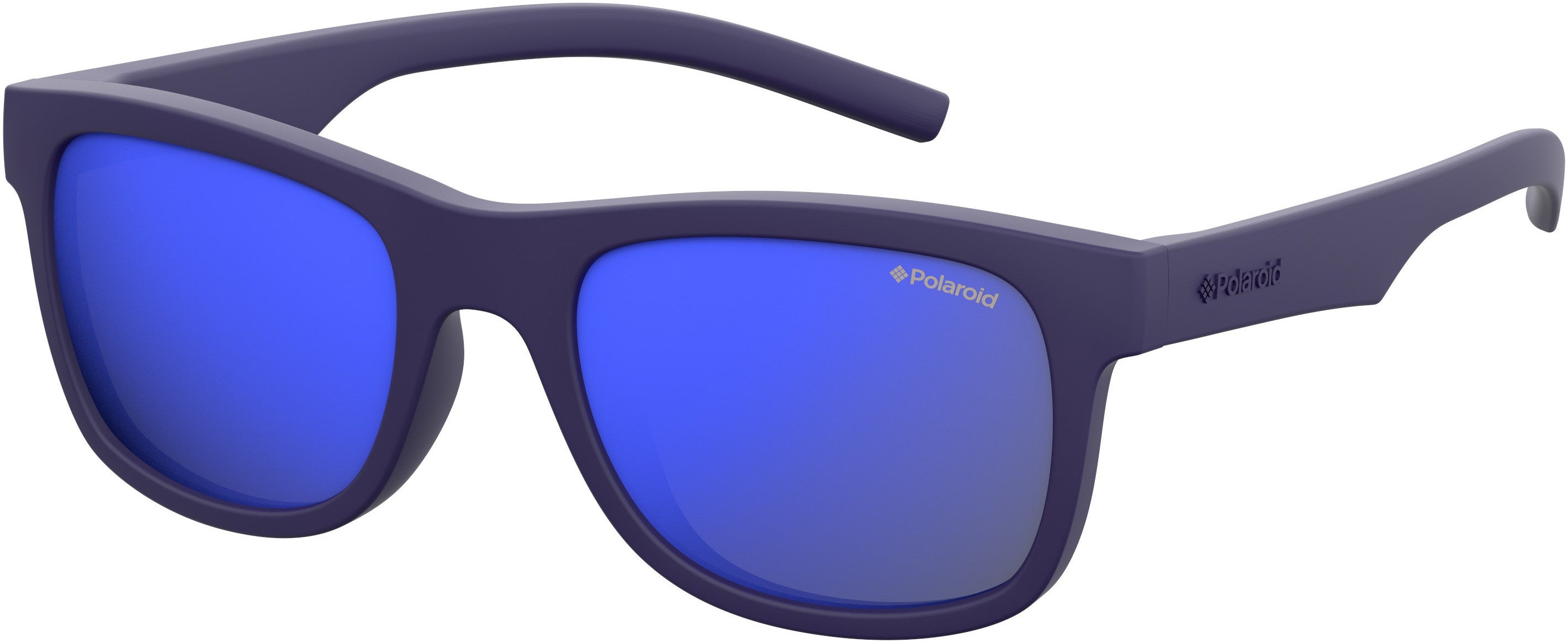 Polaroid Kids Polaroid 8020/S Rectangular Sunglasses 0CIW-0CIW  Rbbr Blue (JY Blue Ml Pz)