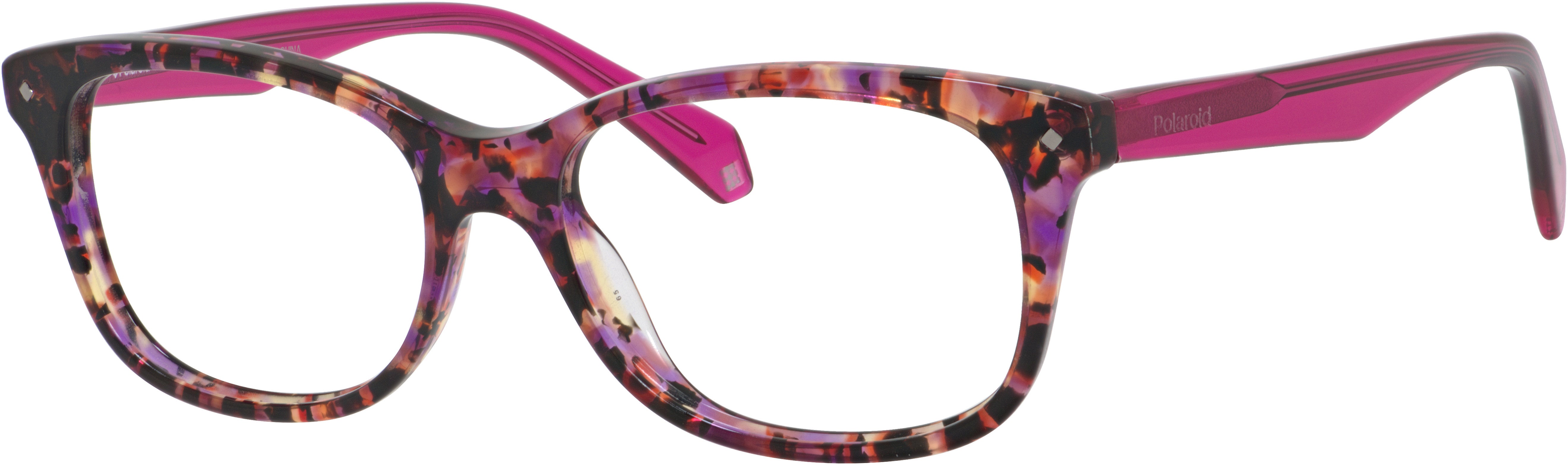 Polaroid Core Polaroid D 321 Rectangular Eyeglasses 0C4B-0C4B  Havana Fuchsia (00 Demo Lens)