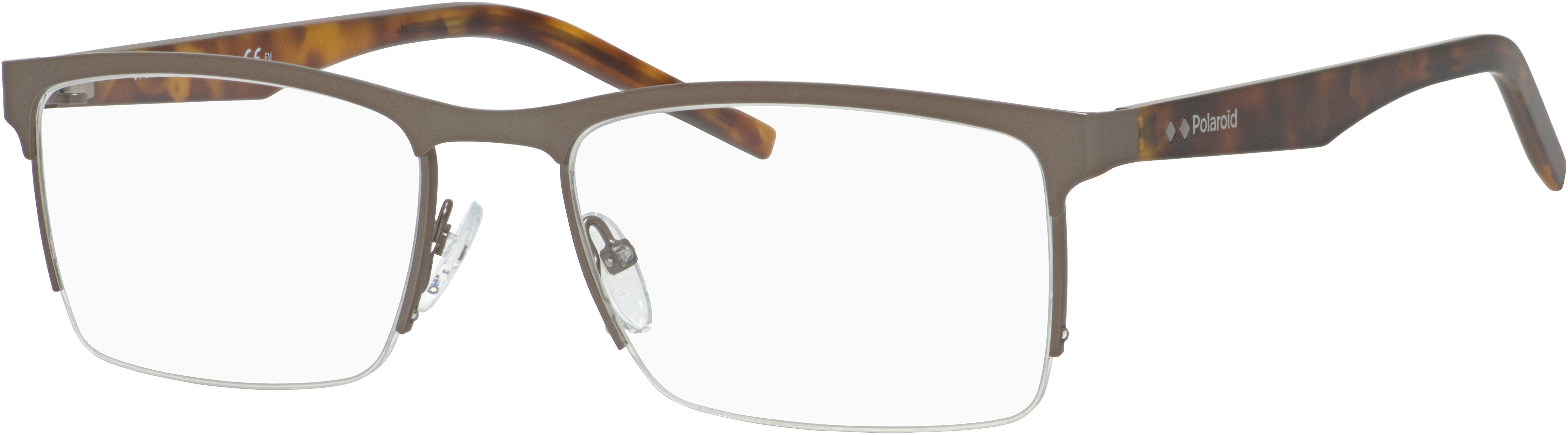 Polaroid Core Polaroid D 324 Rectangular Eyeglasses 0KJ1-0KJ1  Dark Ruthenium (00 Demo Lens)