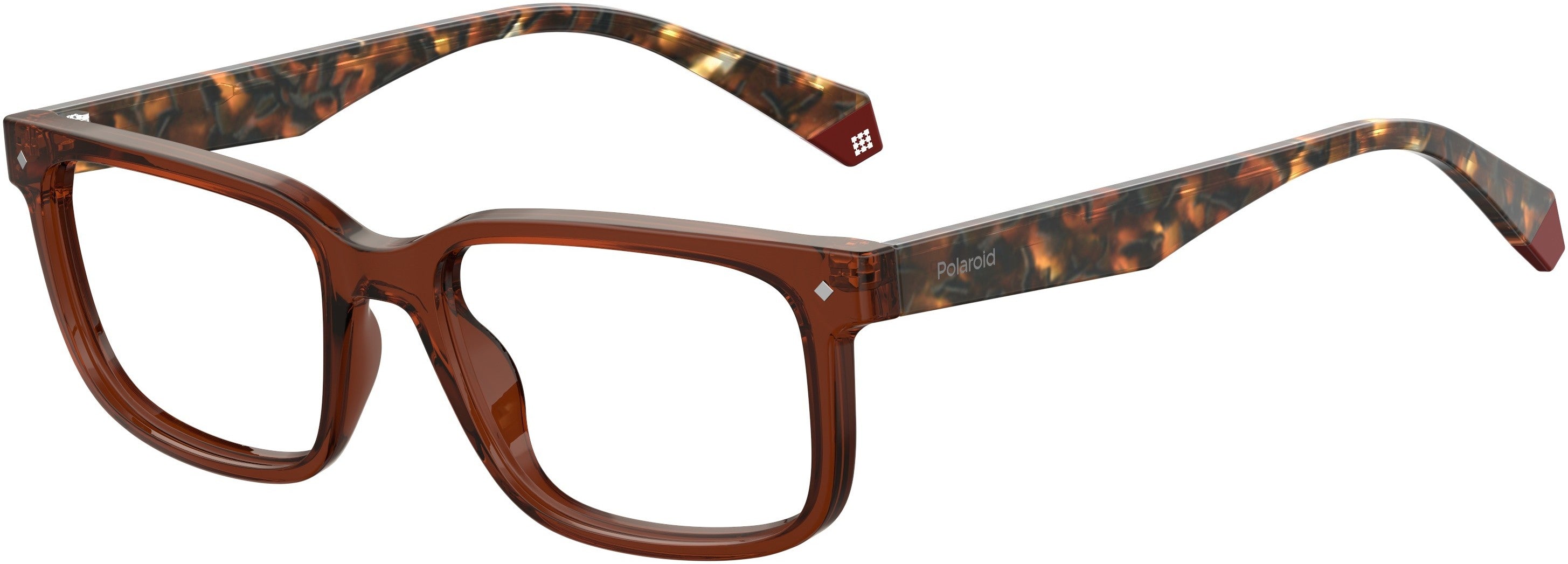 Polaroid Core Polaroid D 335 Rectangular Eyeglasses 009Q-009Q  Brown (00 Demo Lens)