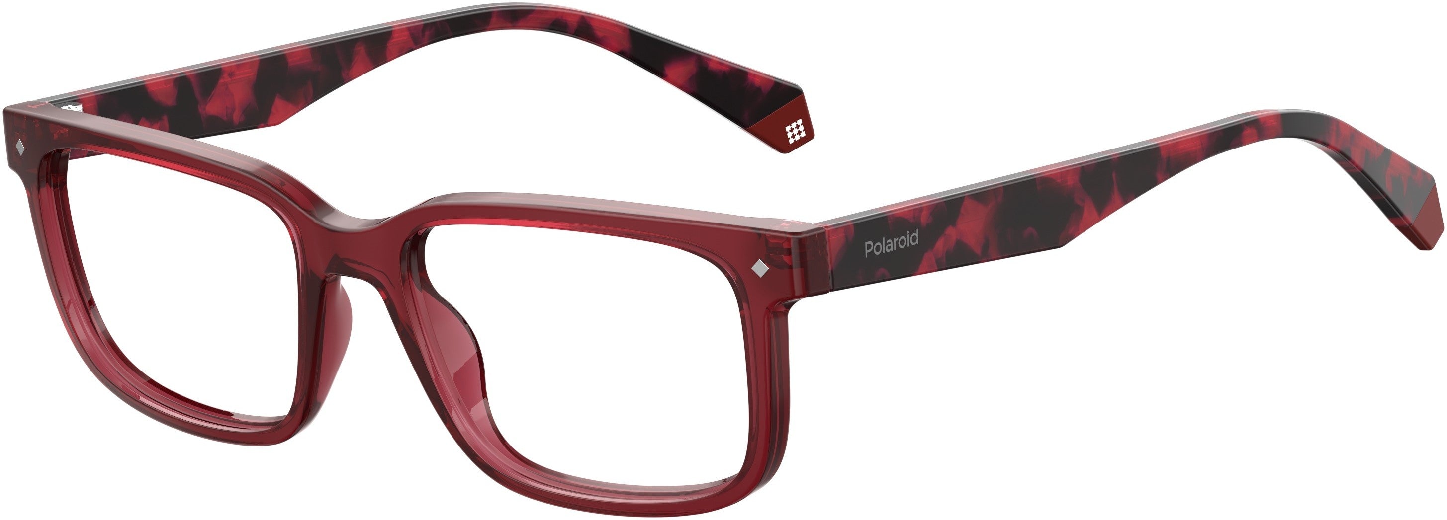 Polaroid Core Polaroid D 335 Rectangular Eyeglasses 0C9A-0C9A  Red (00 Demo Lens)