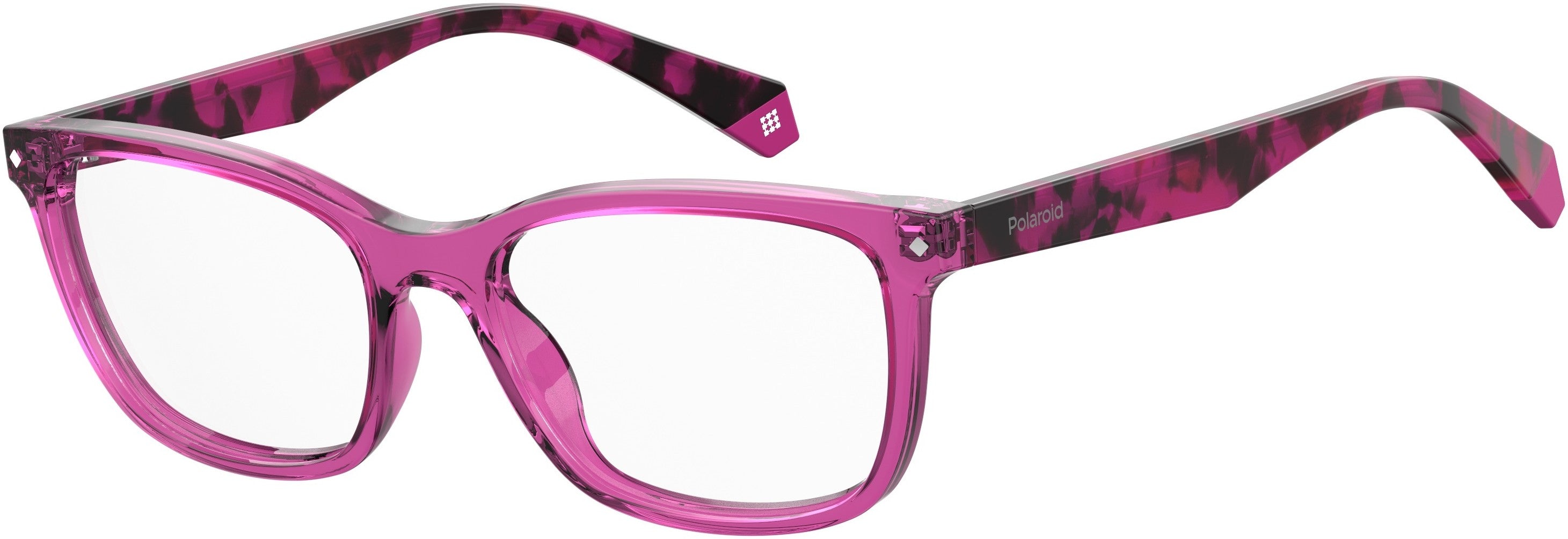 Polaroid Core Polaroid D 338 Rectangular Eyeglasses 035J-035J  Pink (00 Demo Lens)