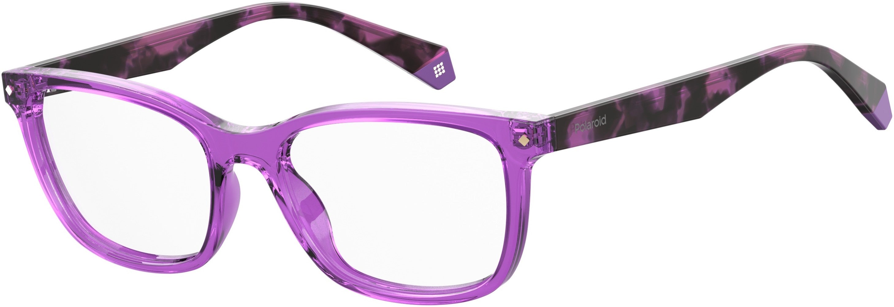 Polaroid Core Polaroid D 338 Rectangular Eyeglasses 0B3V-0B3V  Violet (00 Demo Lens)