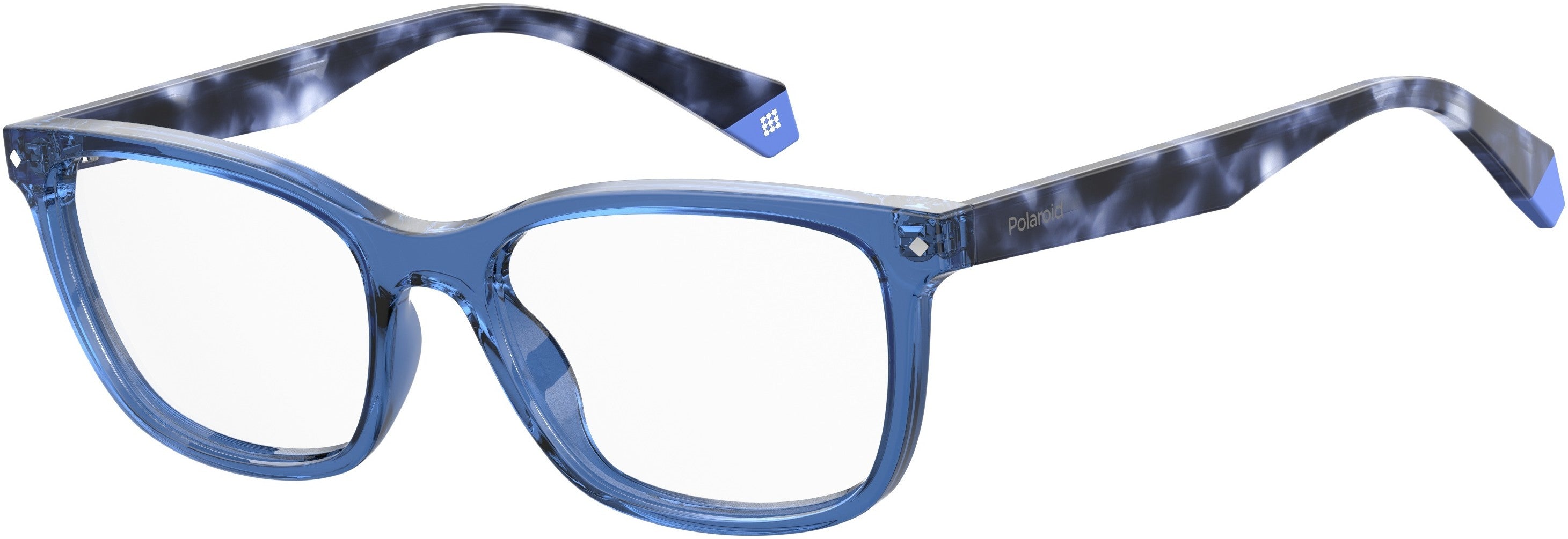 Polaroid Core Polaroid D 338 Rectangular Eyeglasses 0GEG-0GEG  Transparent Blue Transparent Blue (00 Demo Lens)