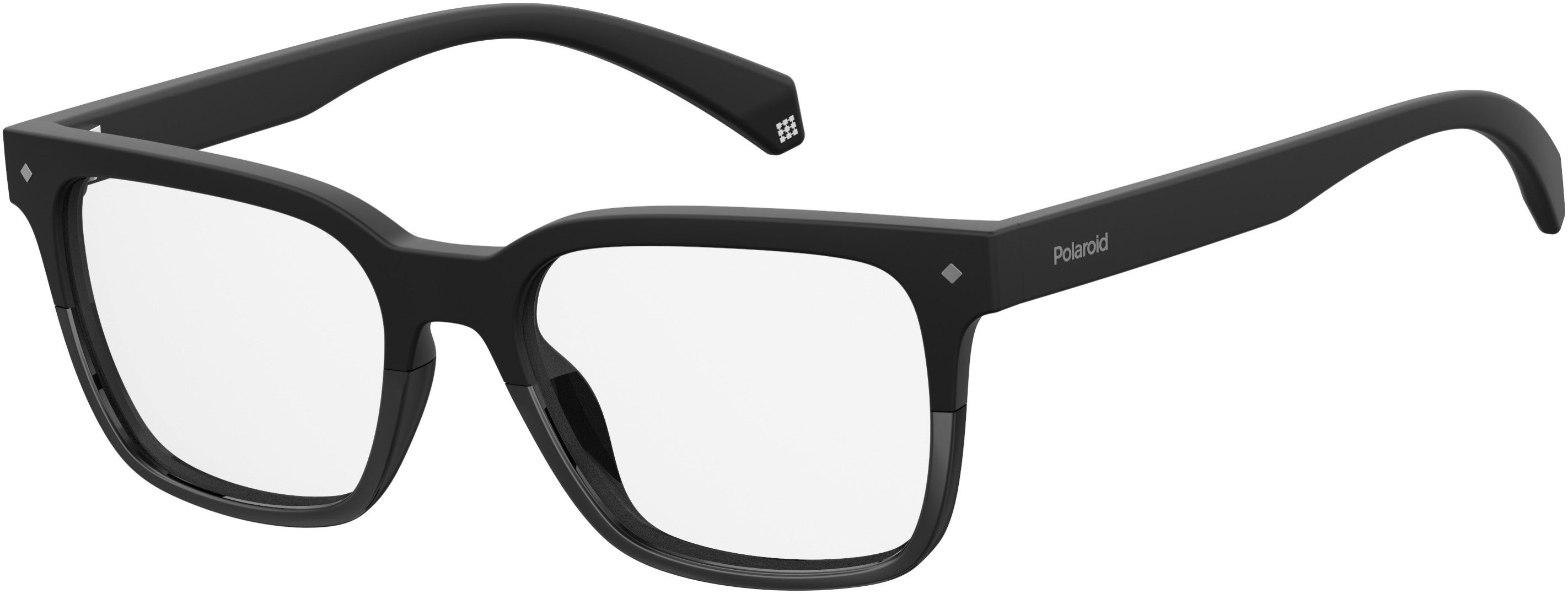 Polaroid Core Polaroid D 343 Square Eyeglasses 0807-0807  Black (00 Demo Lens)