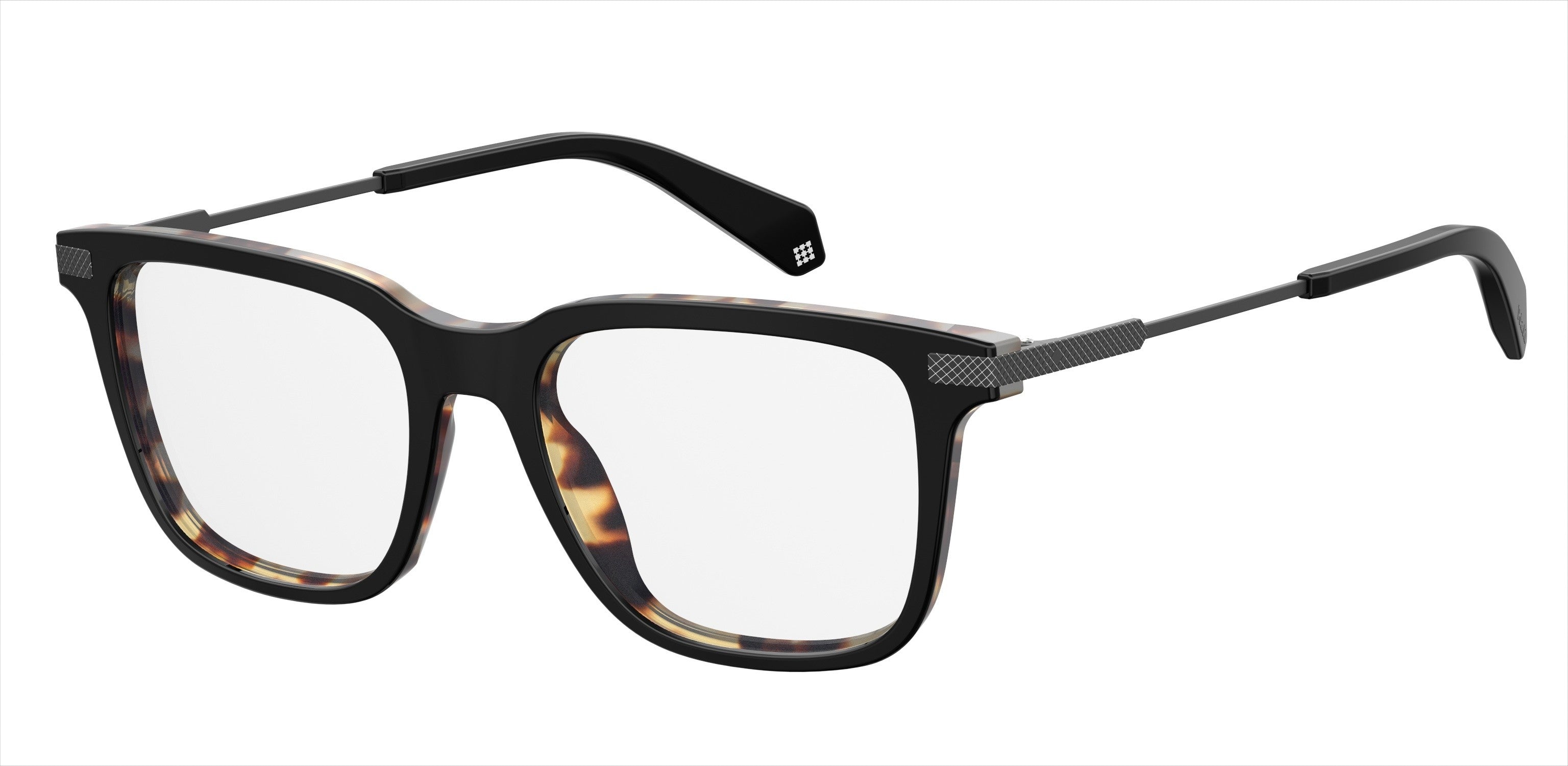 Polaroid Core Polaroid D 346 Rectangular Eyeglasses 0I21-0I21  Black Havana Gray (00 Demo Lens)