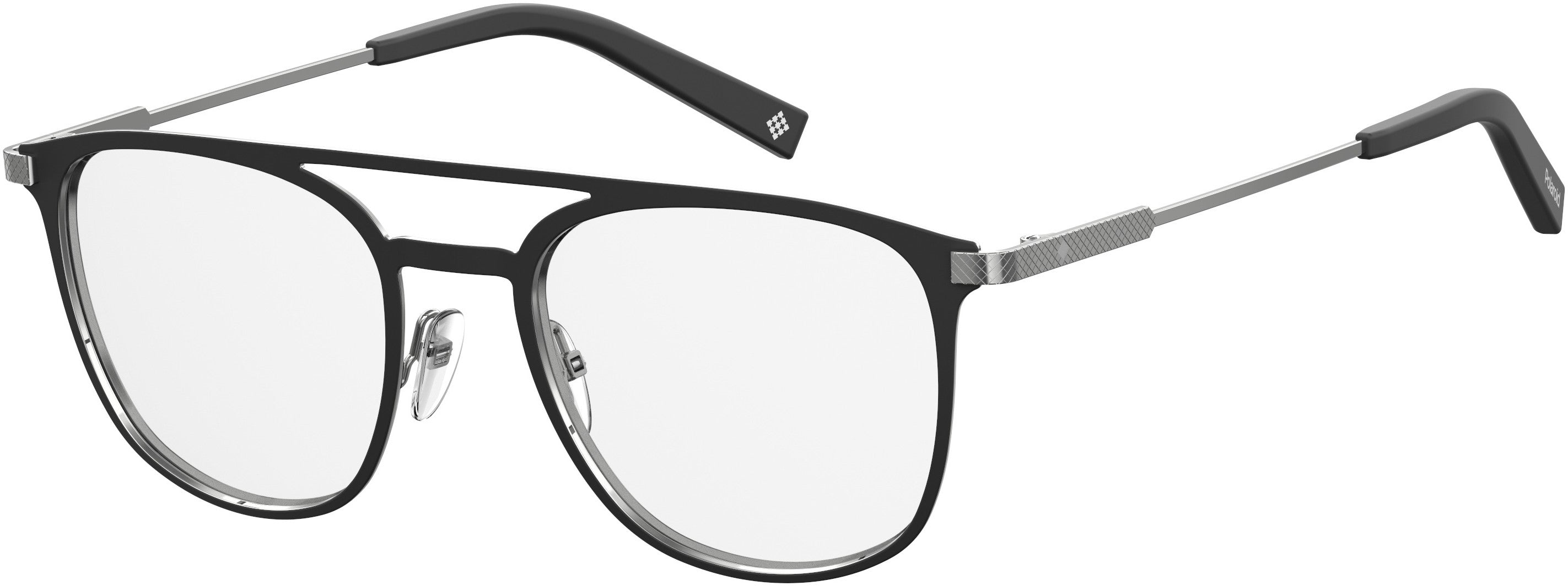 Polaroid Core Polaroid D 348 Square Eyeglasses 0807-0807  Black (00 Demo Lens)