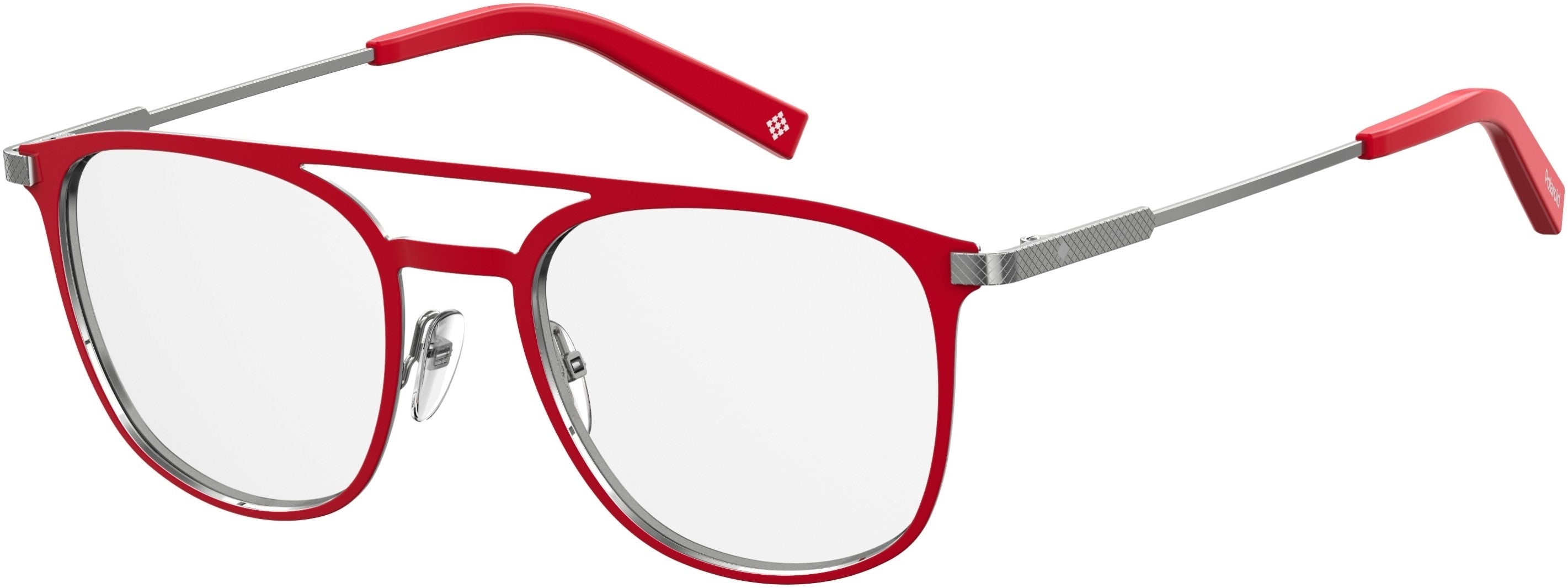 Polaroid Core Polaroid D 348 Square Eyeglasses 0C9A-0C9A  Red (00 Demo Lens)