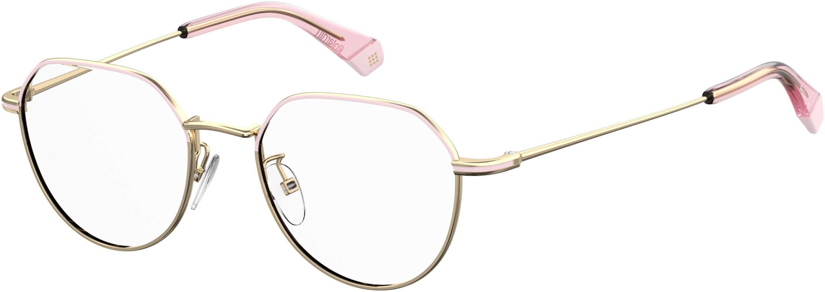 Polaroid Core Polaroid D 362/G Oval Modified Eyeglasses 0EYR-0EYR  Gold Pink (00 Demo Lens)