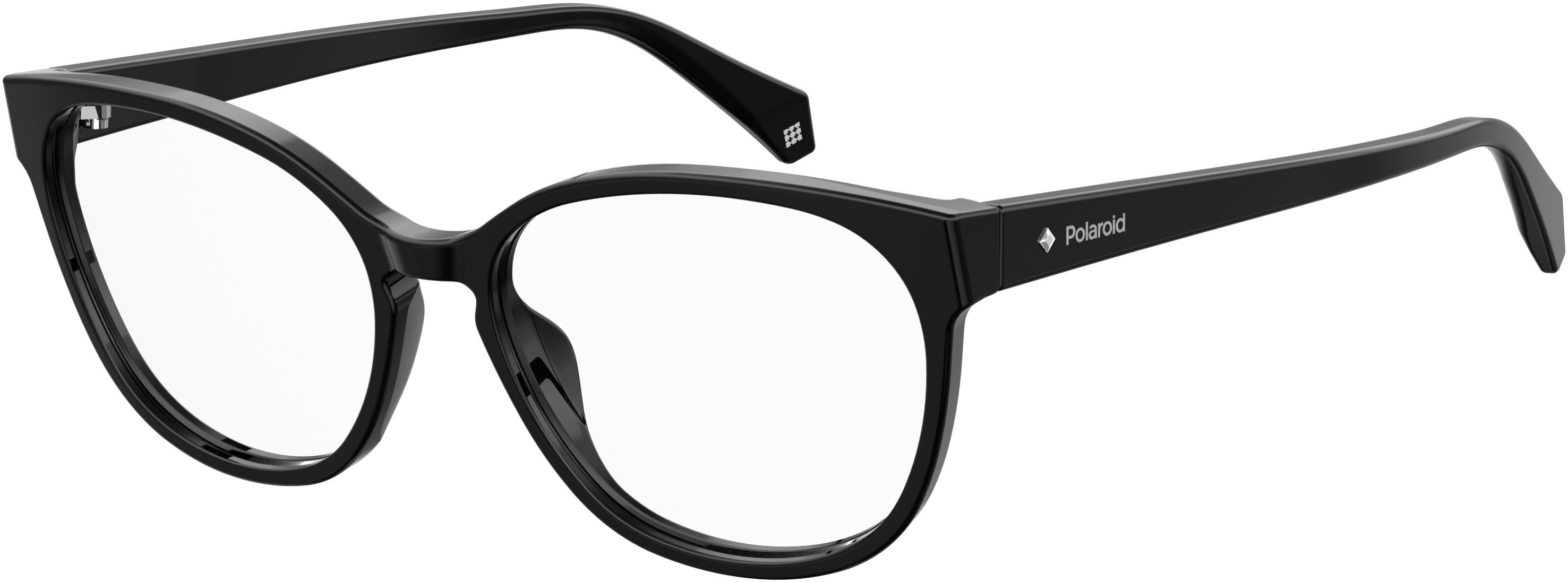 Polaroid Core Polaroid D 371 Oval Modified Eyeglasses 0807-0807  Black (00 Demo Lens)
