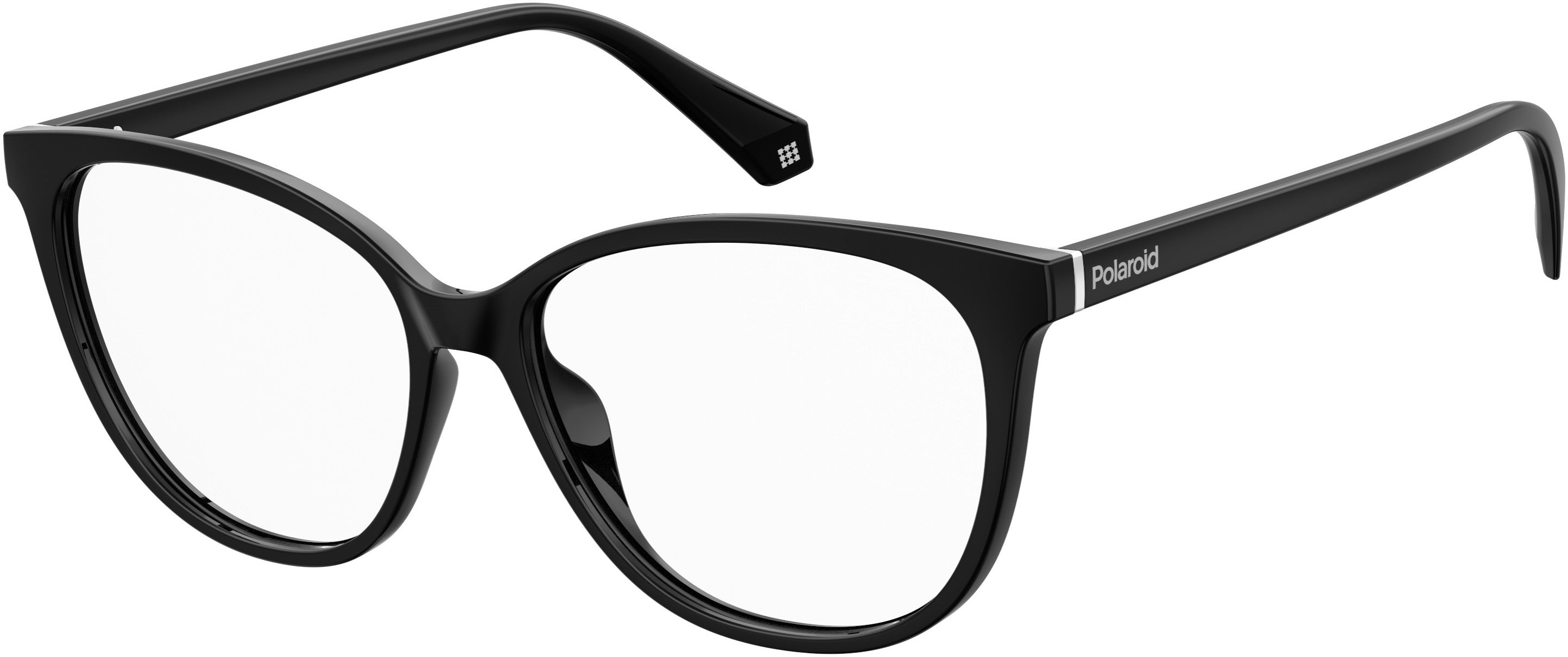 Polaroid Core Polaroid D 372 Oval Modified Eyeglasses 0807-0807  Black (00 Demo Lens)