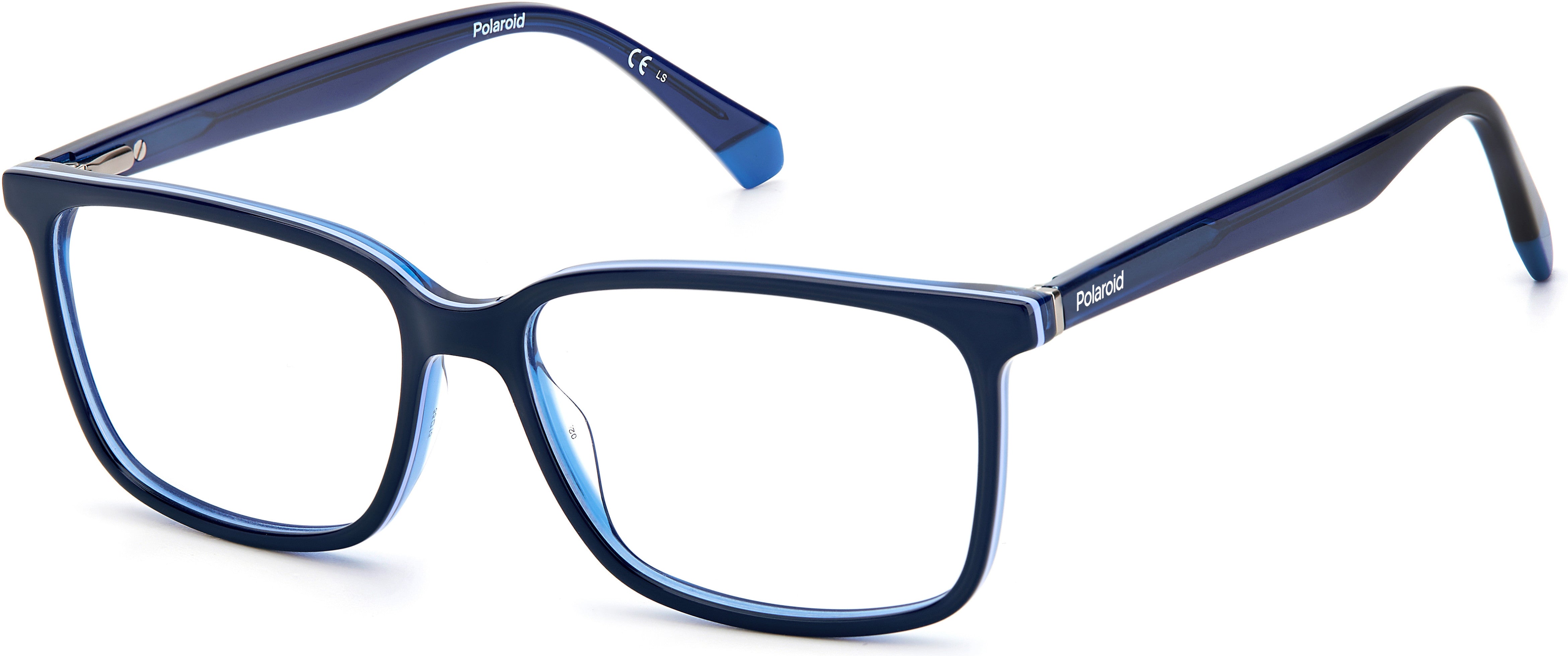Polaroid Core Polaroid D 394 Rectangular Eyeglasses 0ZX9-0ZX9  Blue Azure (00 Demo Lens)
